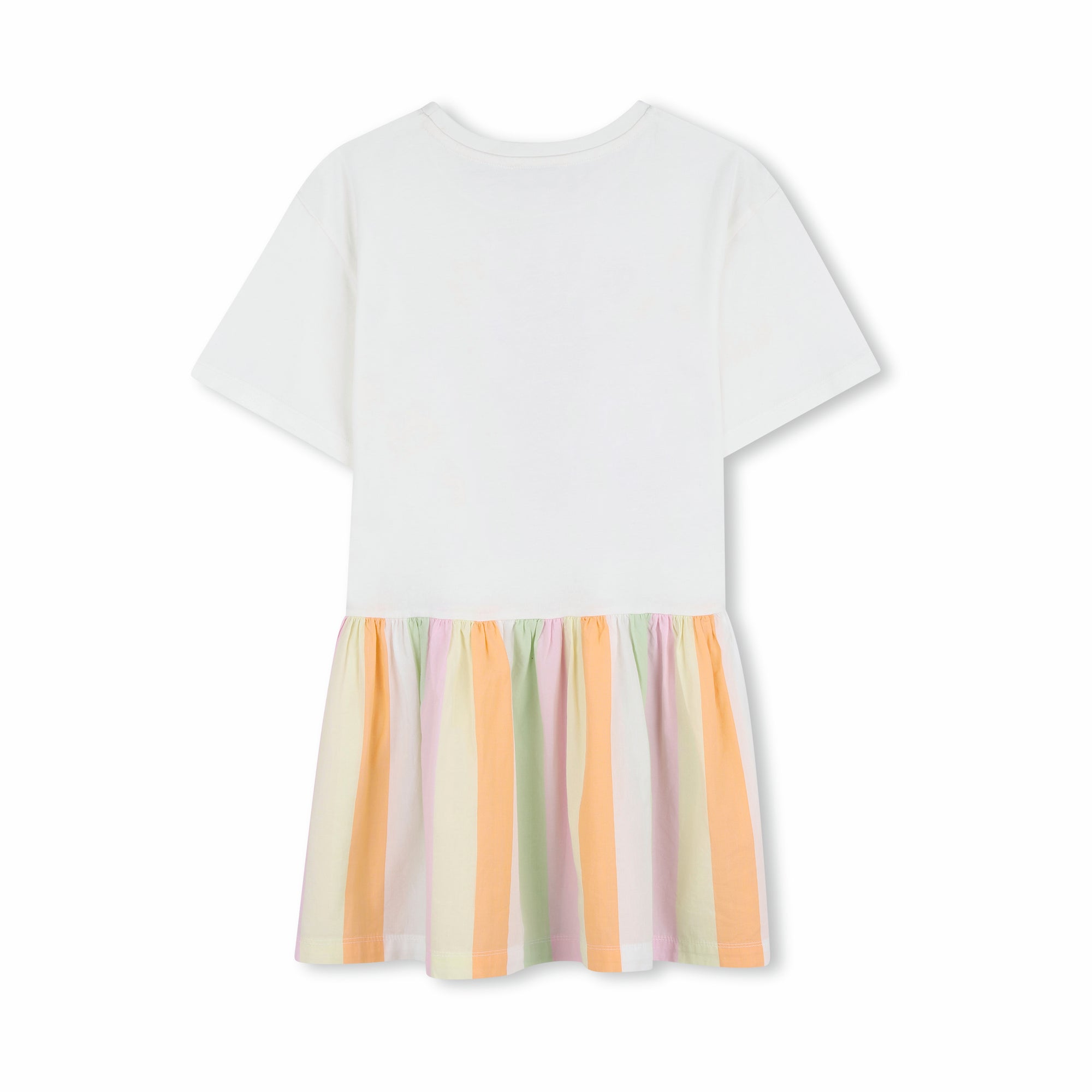 Girls White Bubble Tiger Printed Cotton Dress