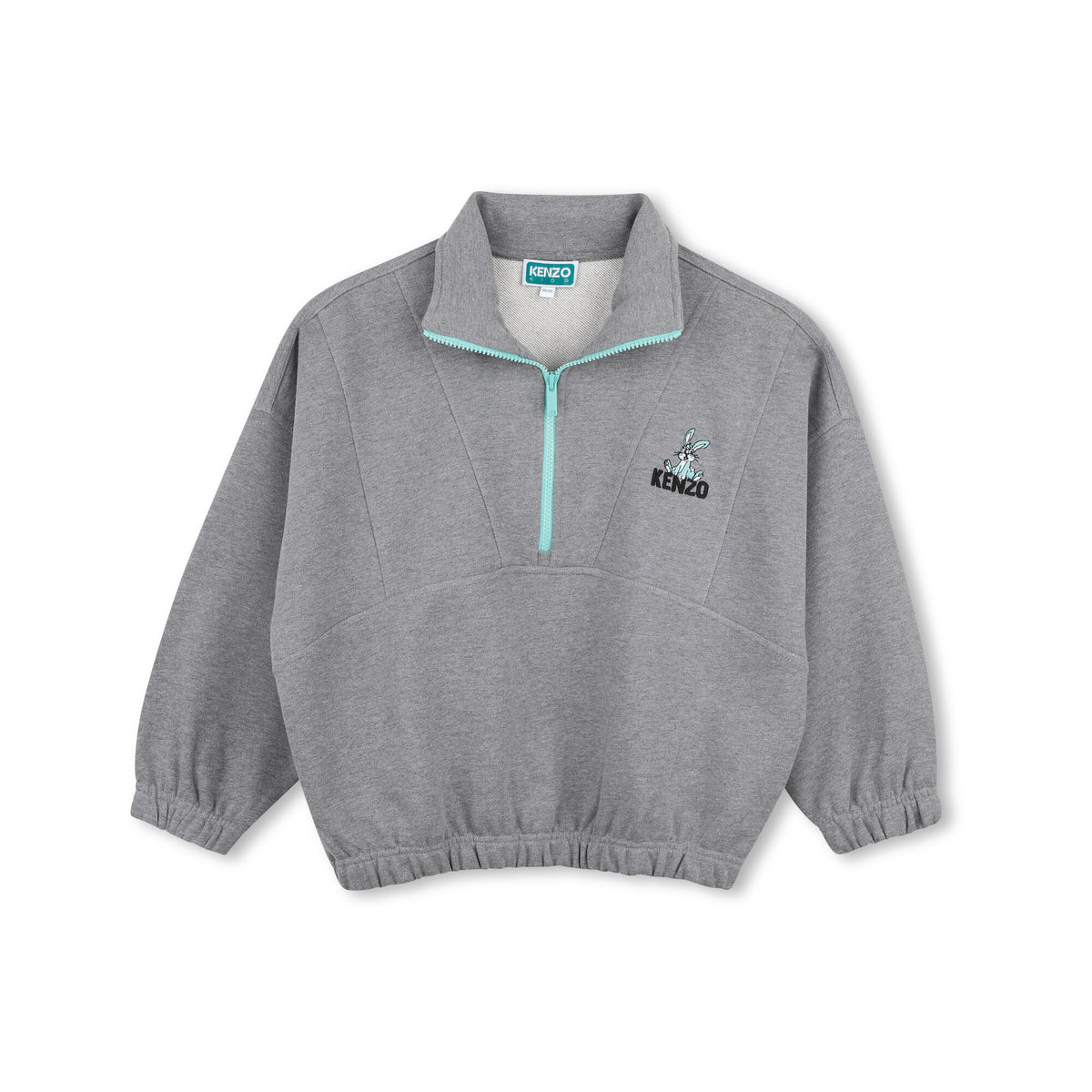 Boys Grey Mock-neck Cotton Sweatshirt