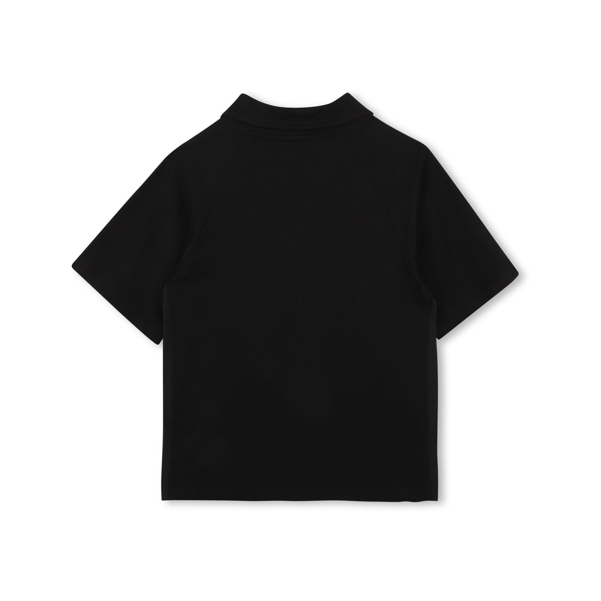 Boys Black Cotton Polo Shirt