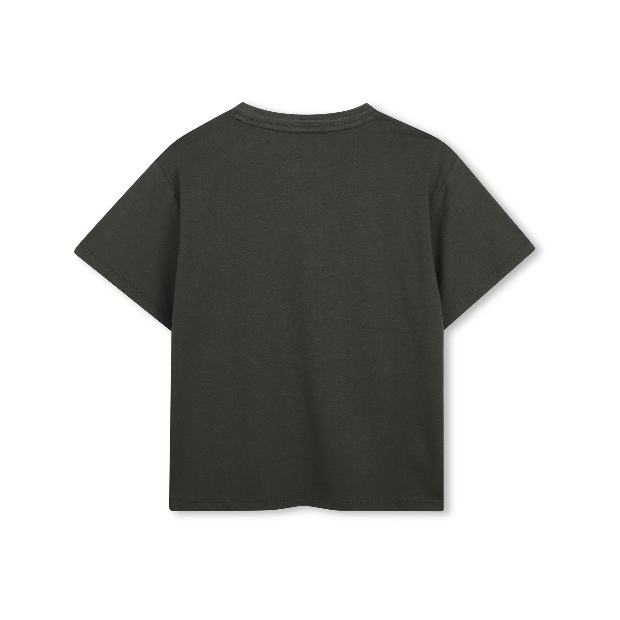 Boys & Girls Grey Green Tiger Printed Cotton T-Shirt