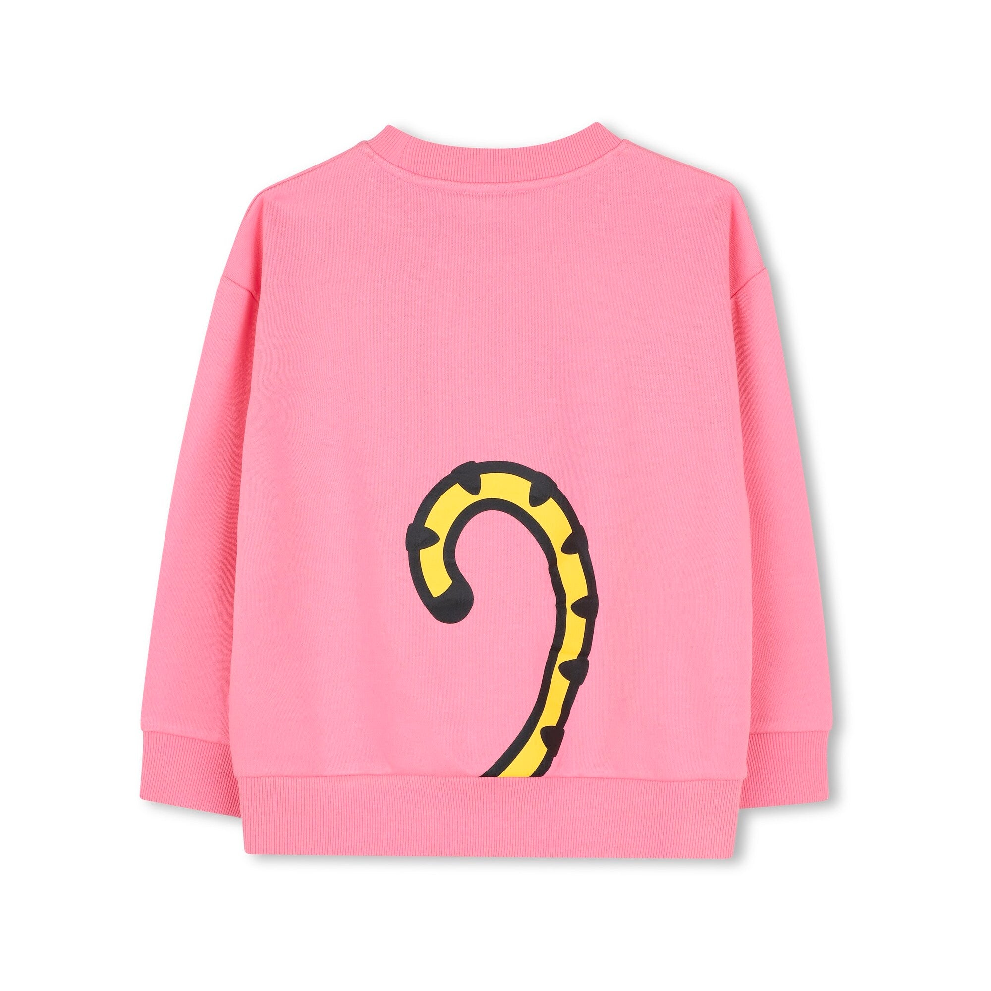 Girls Pink Tiger Printed Cotton Sweatshirt