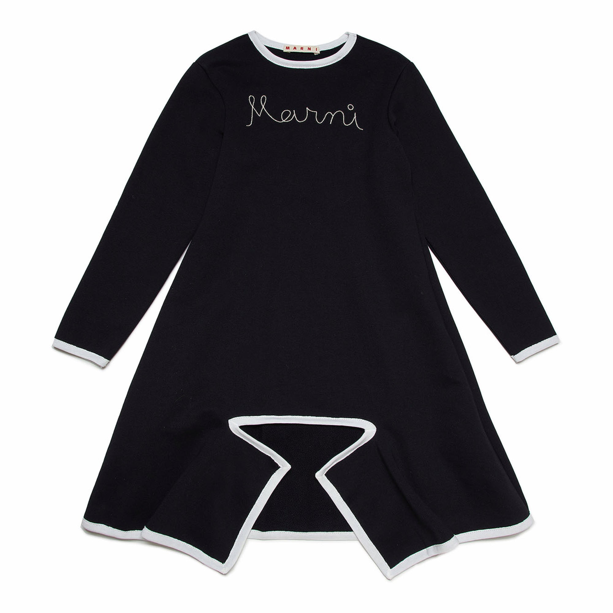 Girls Black Logo Cotton Dress