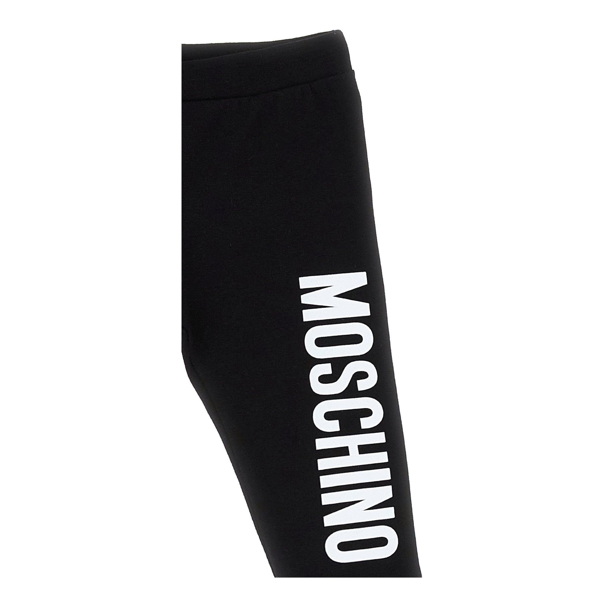 Baby Girls Black Logo Cotton Leggings