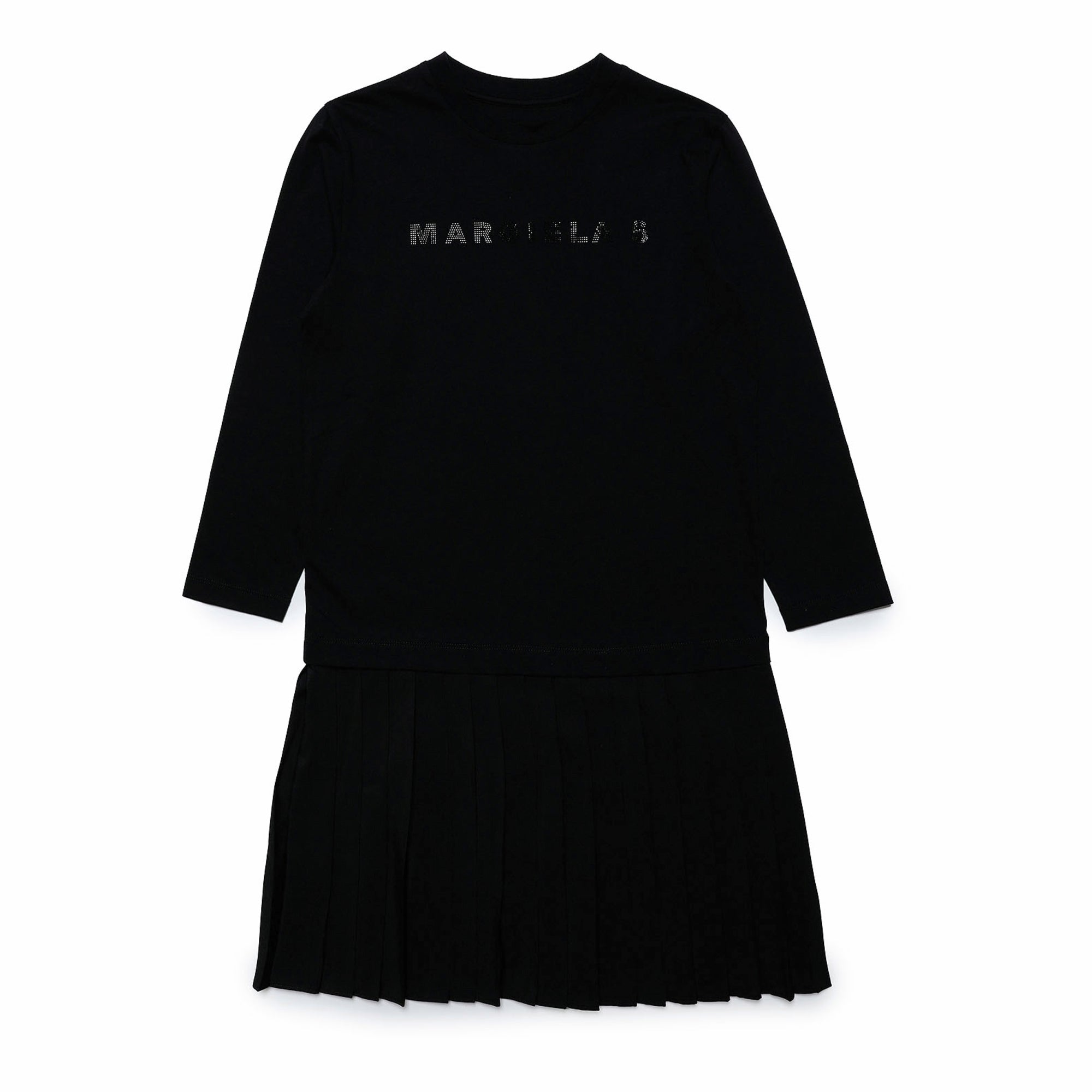 Girls Black Logo Cotton Dress