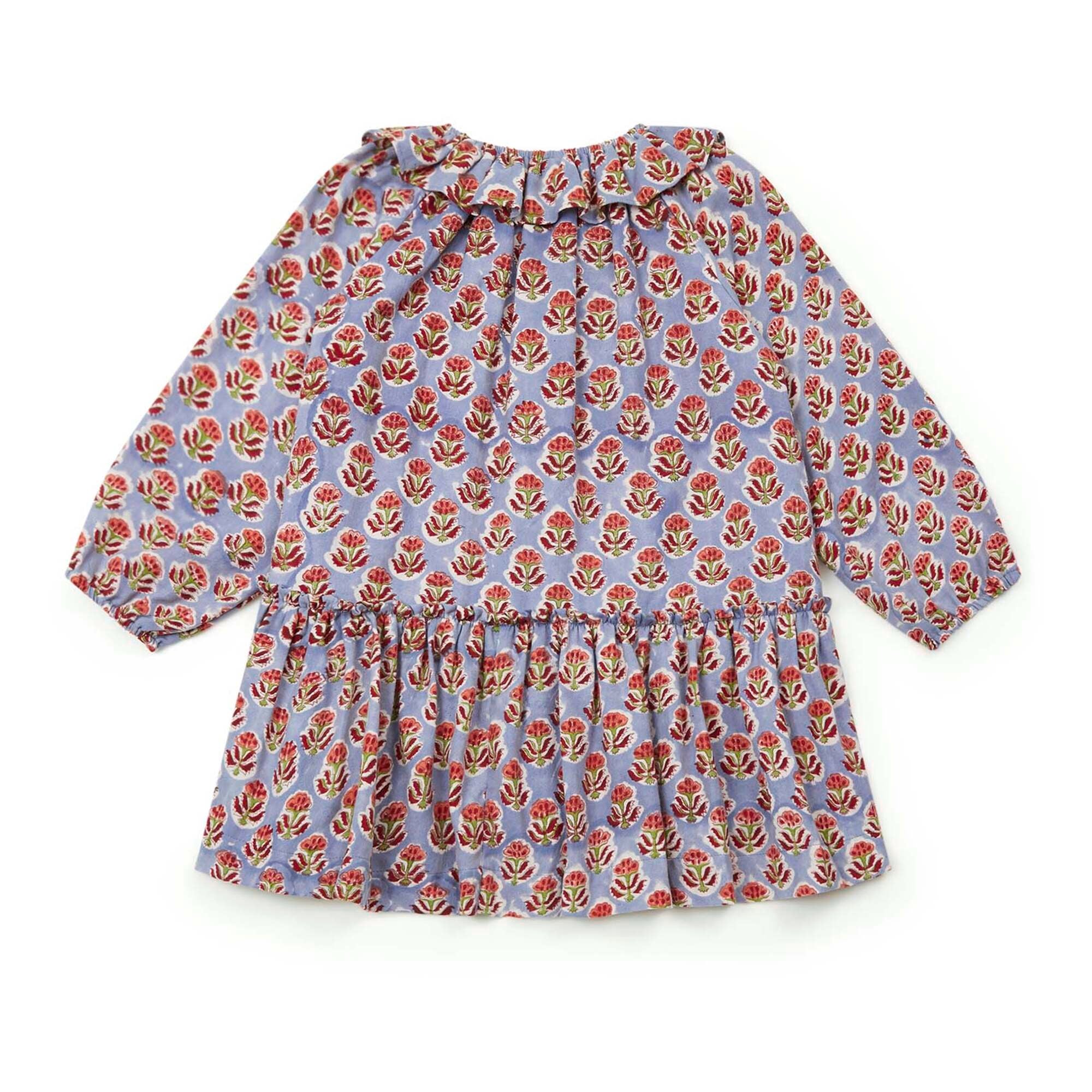 Girls Purple Flower Cotton Dress