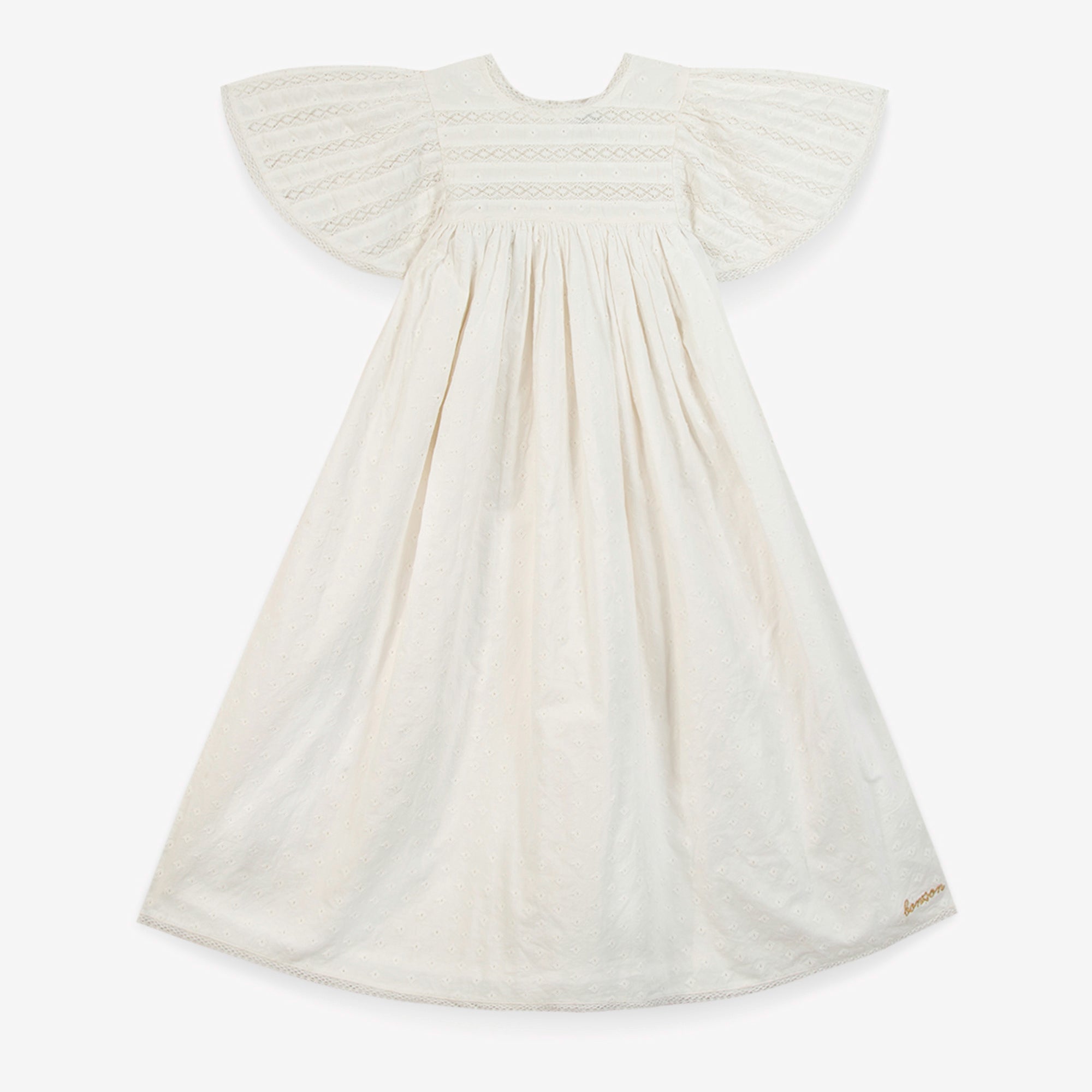 Girls White Cotton Dress