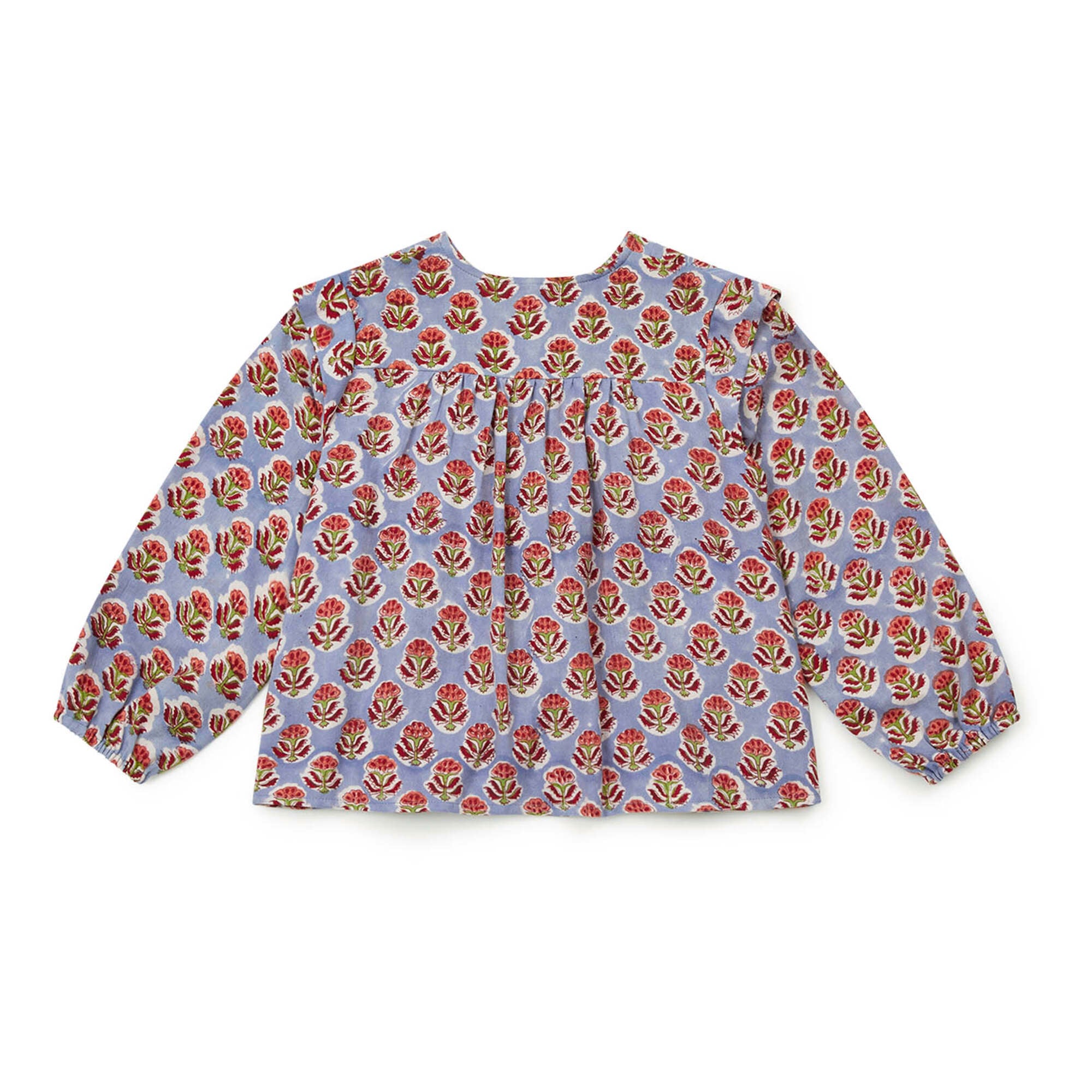 Girls Purple Flower Cotton Shirt