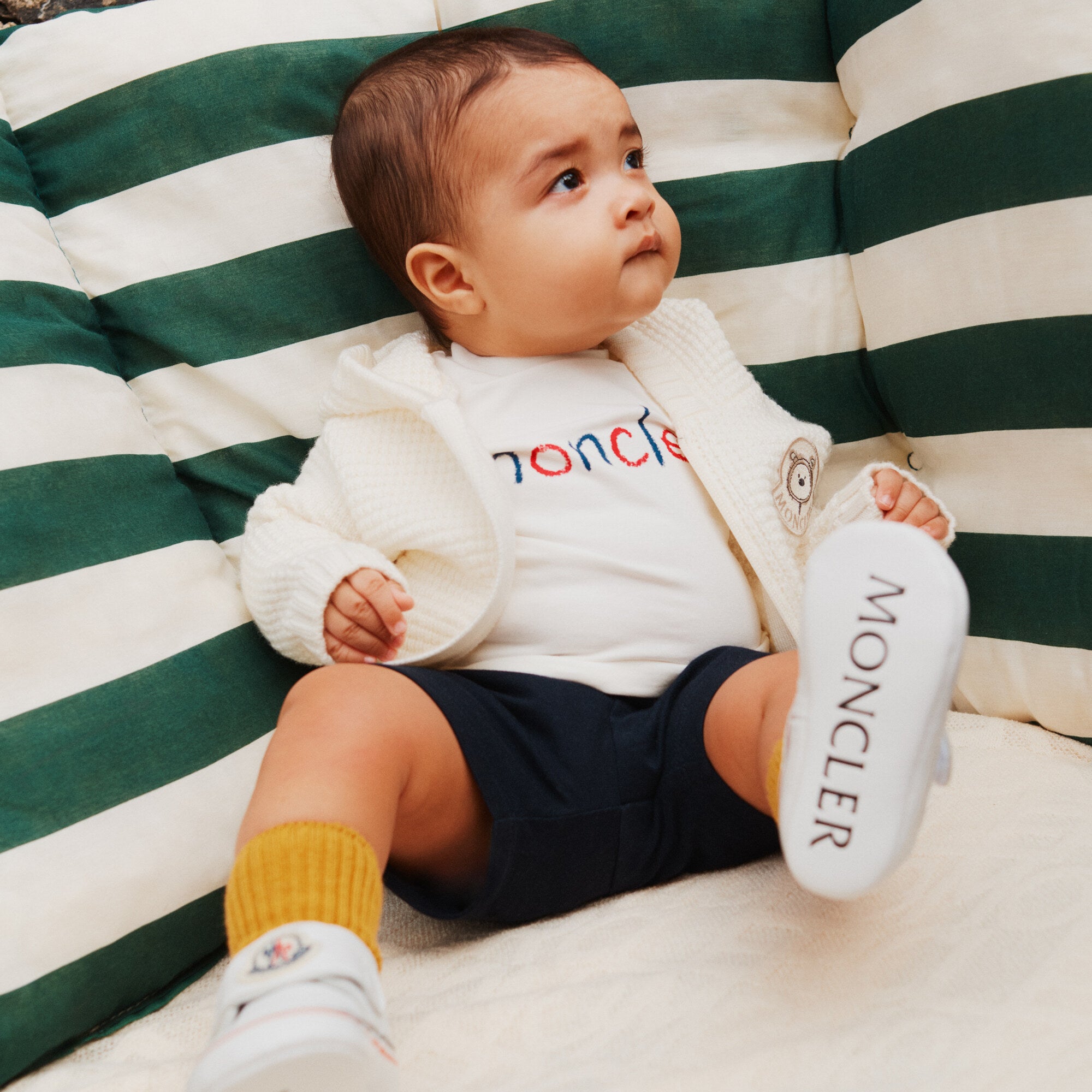 Baby Boys & Girls White Logo Cotton T-Shirt