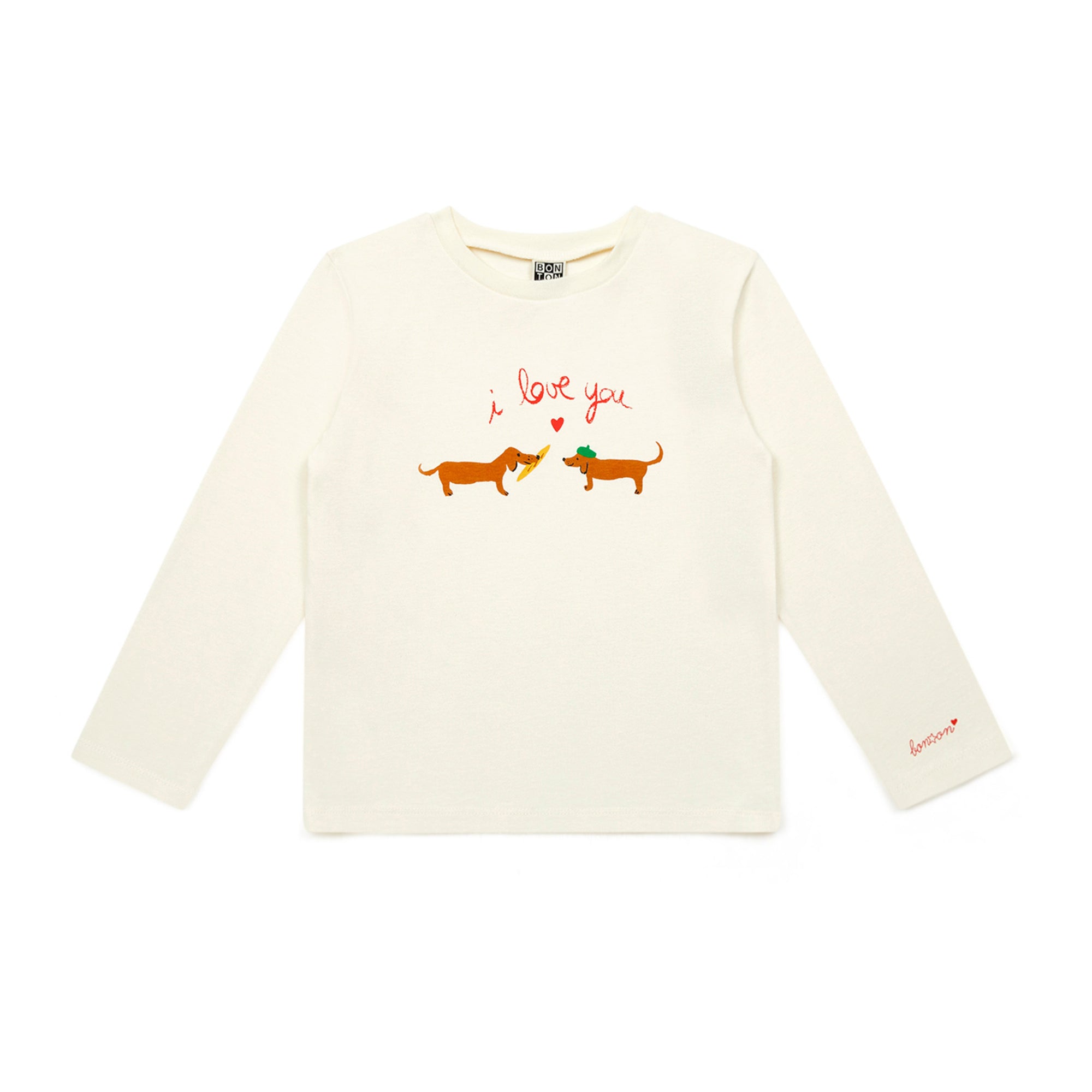 Girls White Printed Cotton T-Shirt