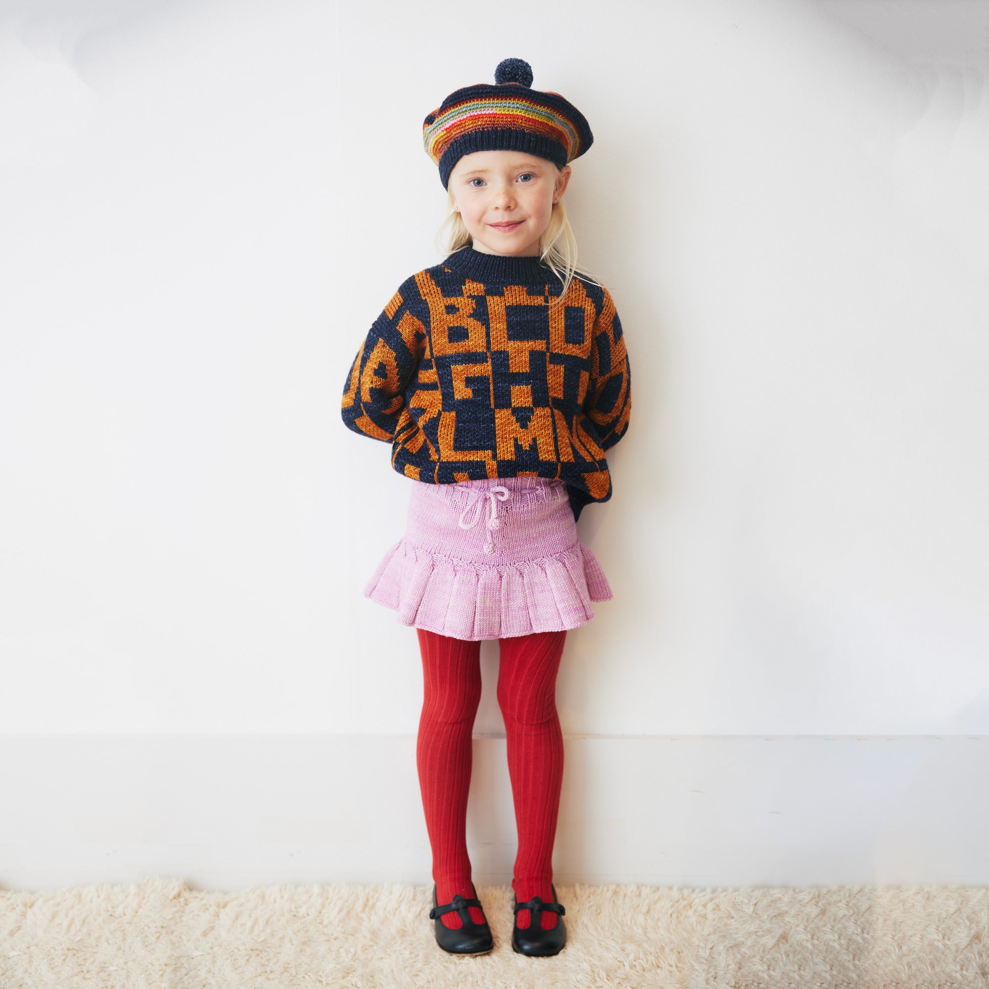 Girls Pink Lilac Wool Skirt