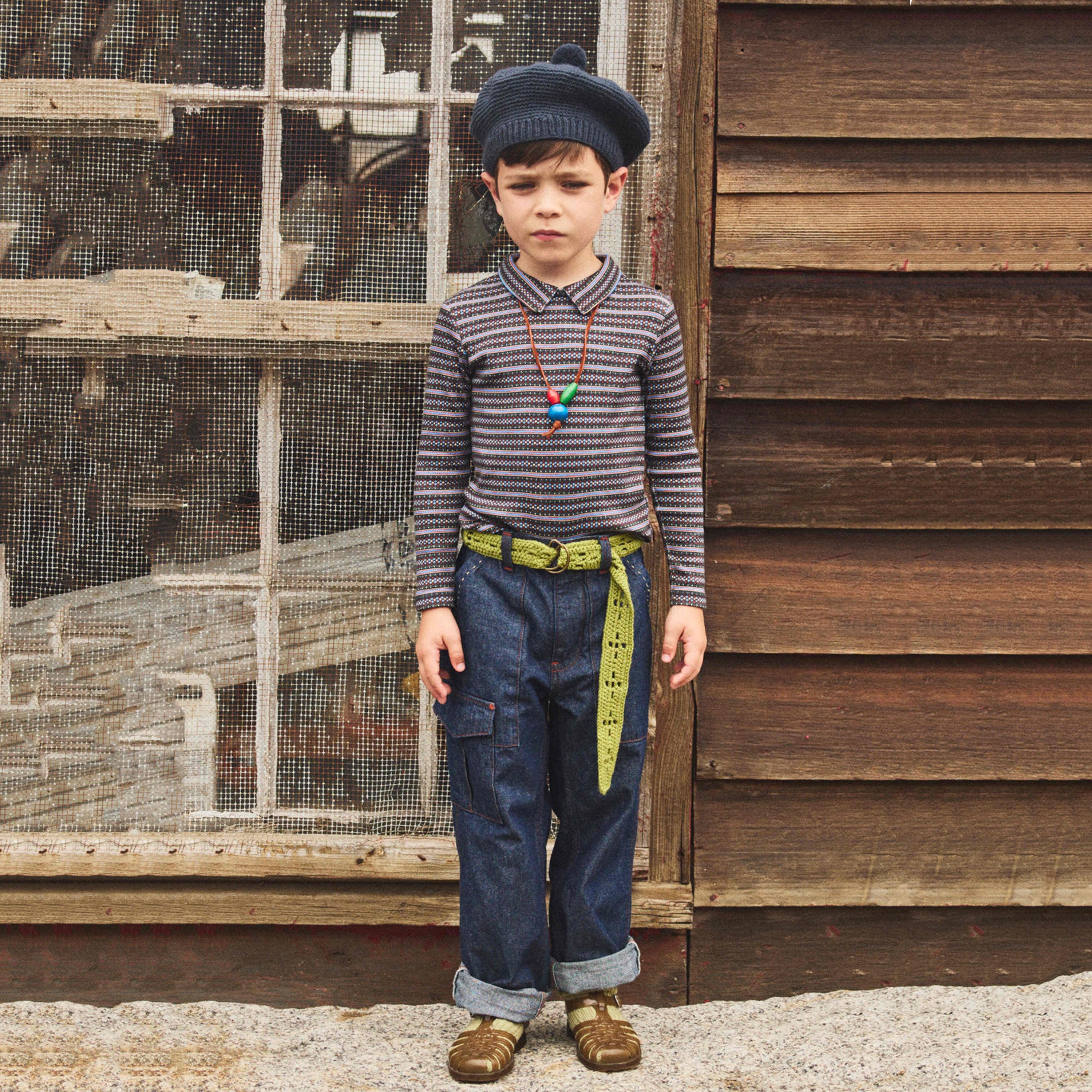 Boys & Girls Brown Stripes Cotton Top