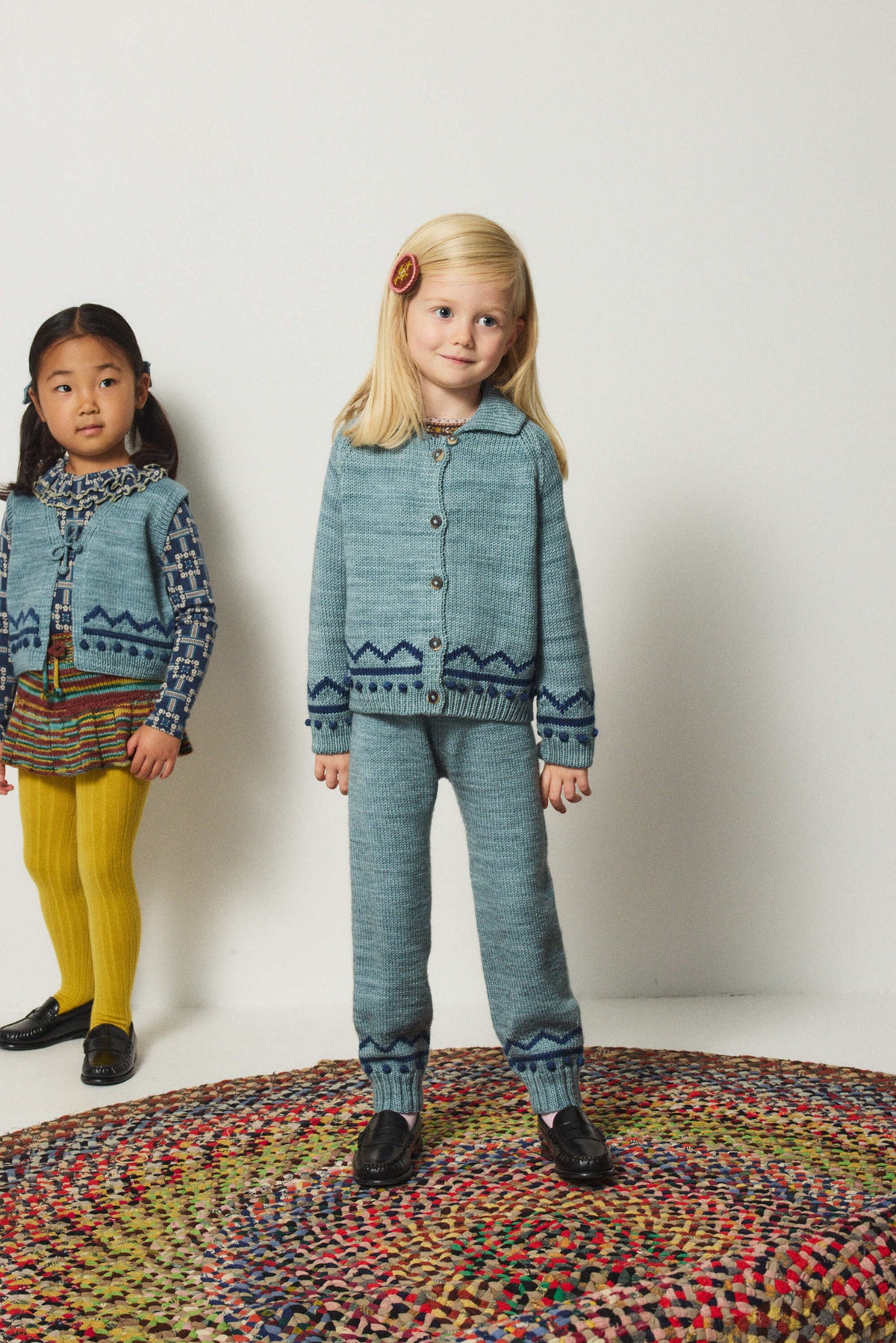 Boys & Girls Blue Wool Cardigan