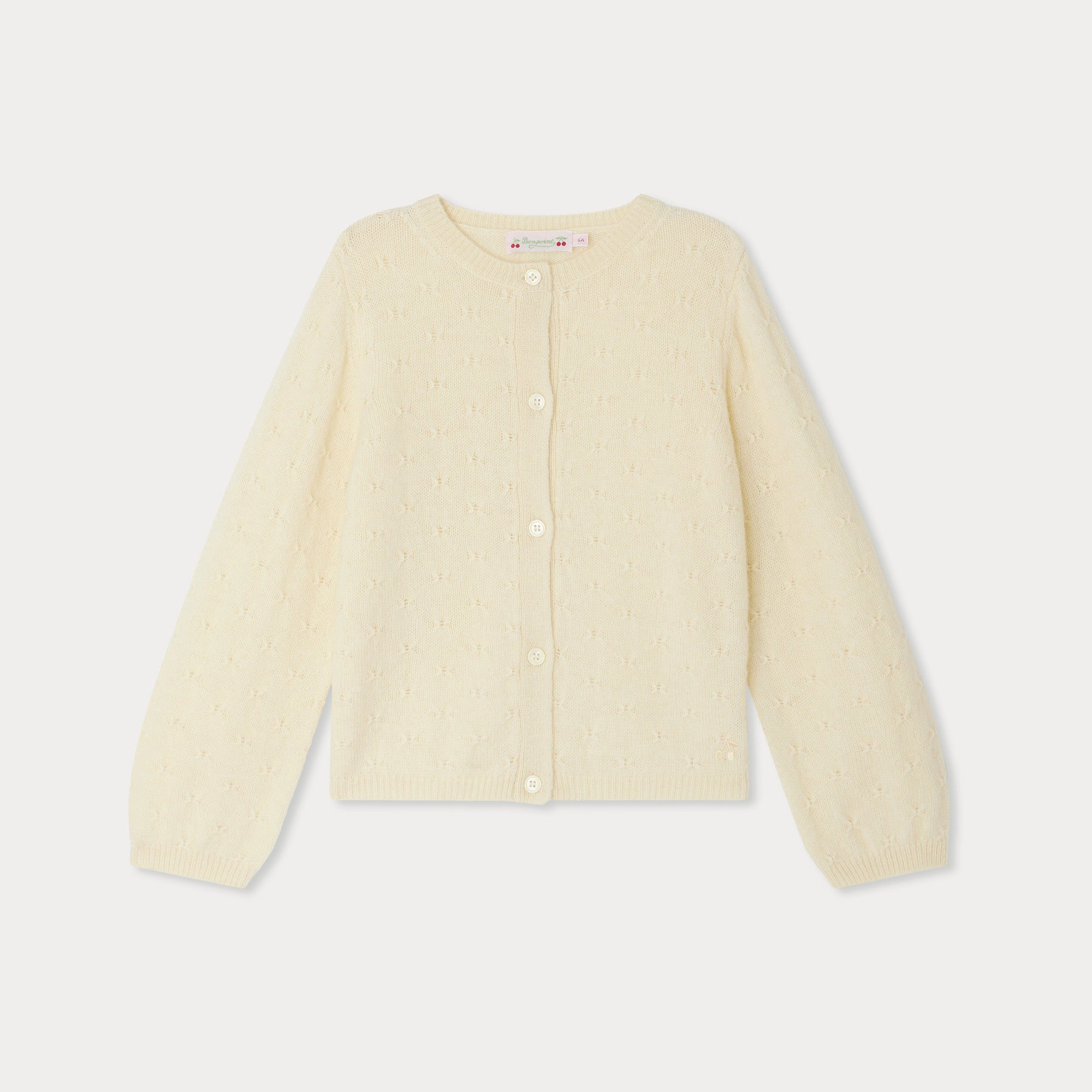 Girls Light Yellow Wool Cardigan