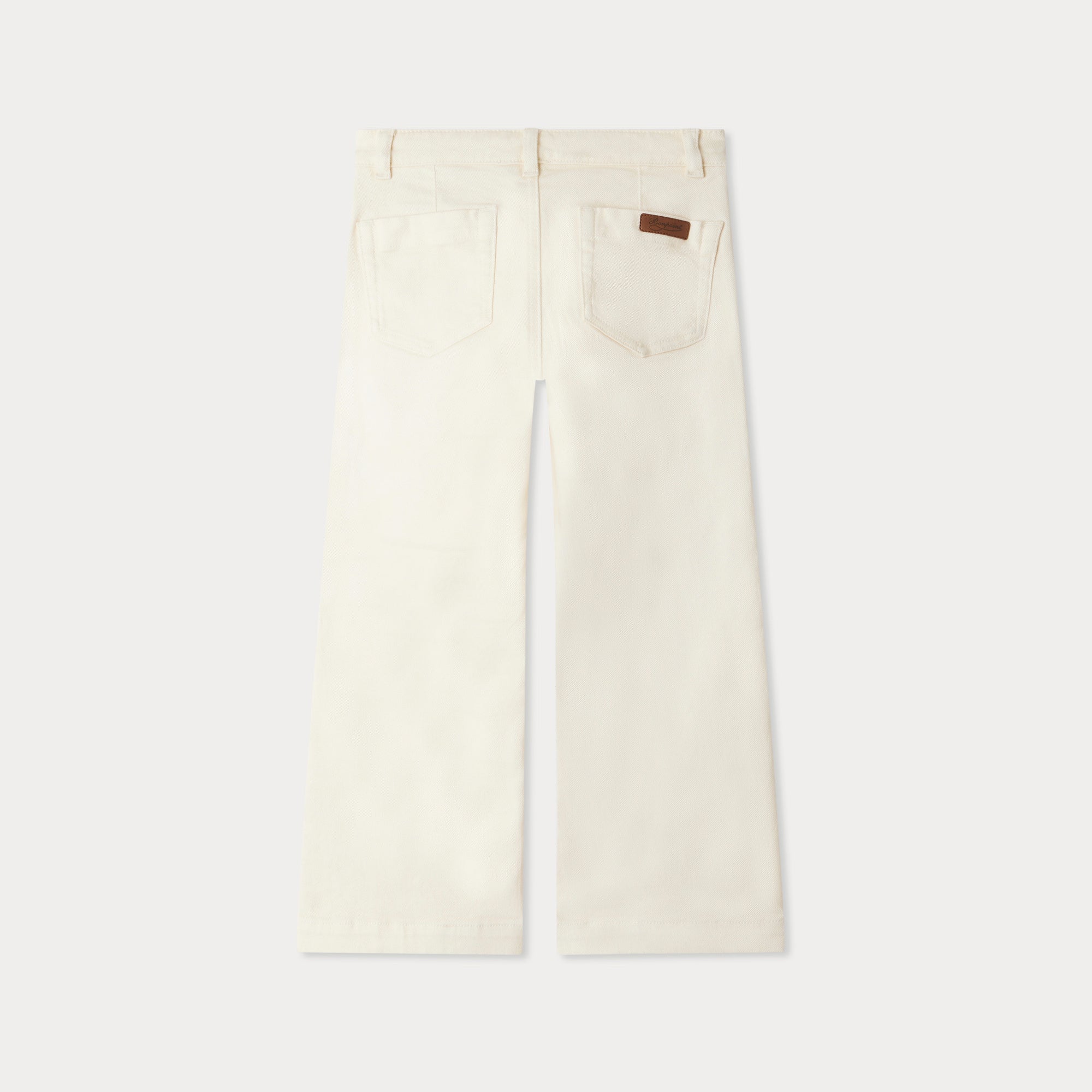Girls White Denim Trousers