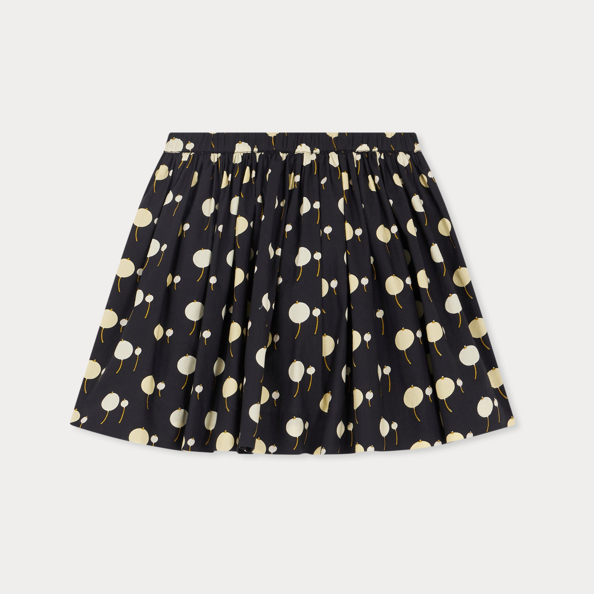 Girls Black Cherry Printed Cotton Skirt