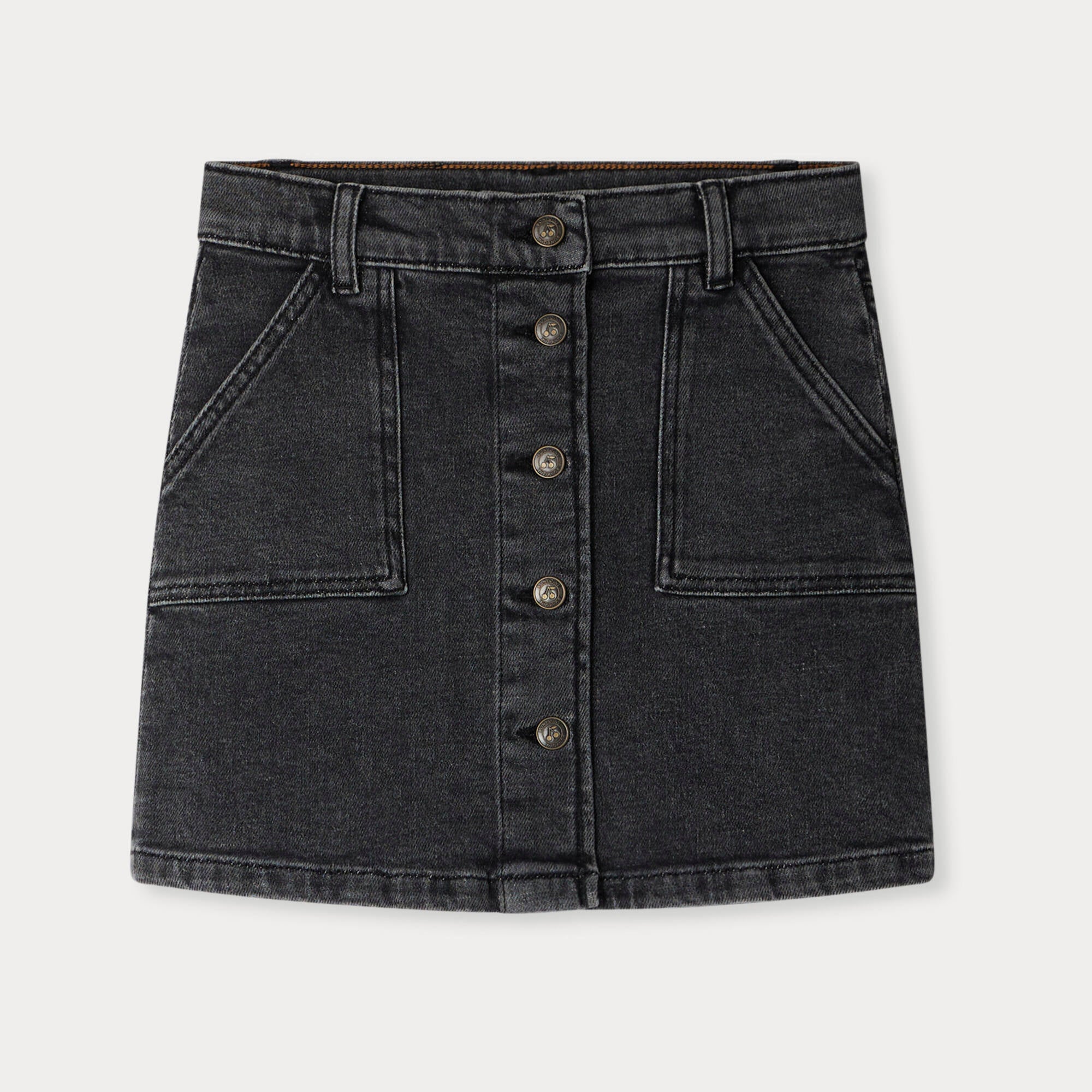 Girls Black Denim Skirt
