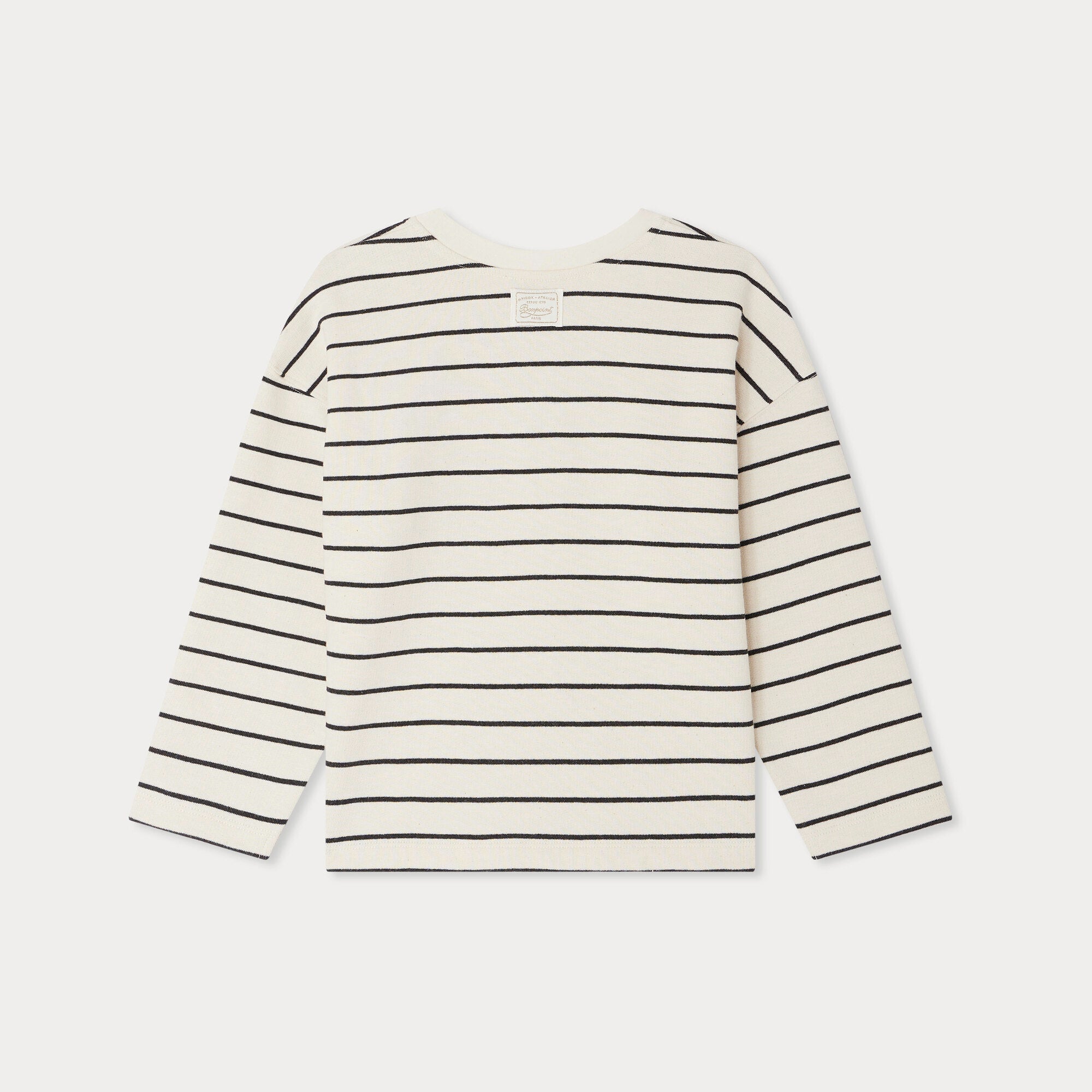 Girls Black Stripes Cotton Sweatshirt