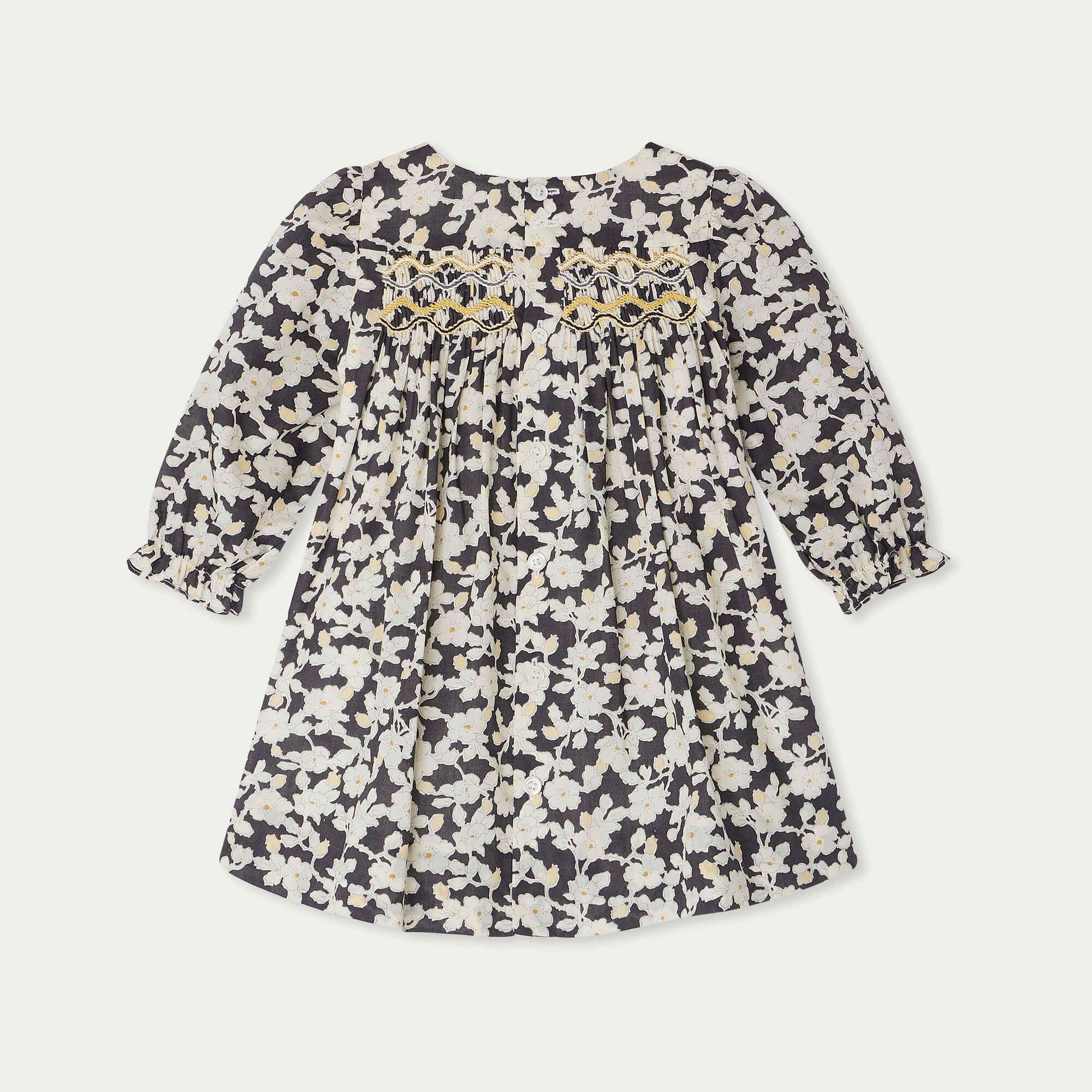 Baby Girls Black Printed Cotton Dress