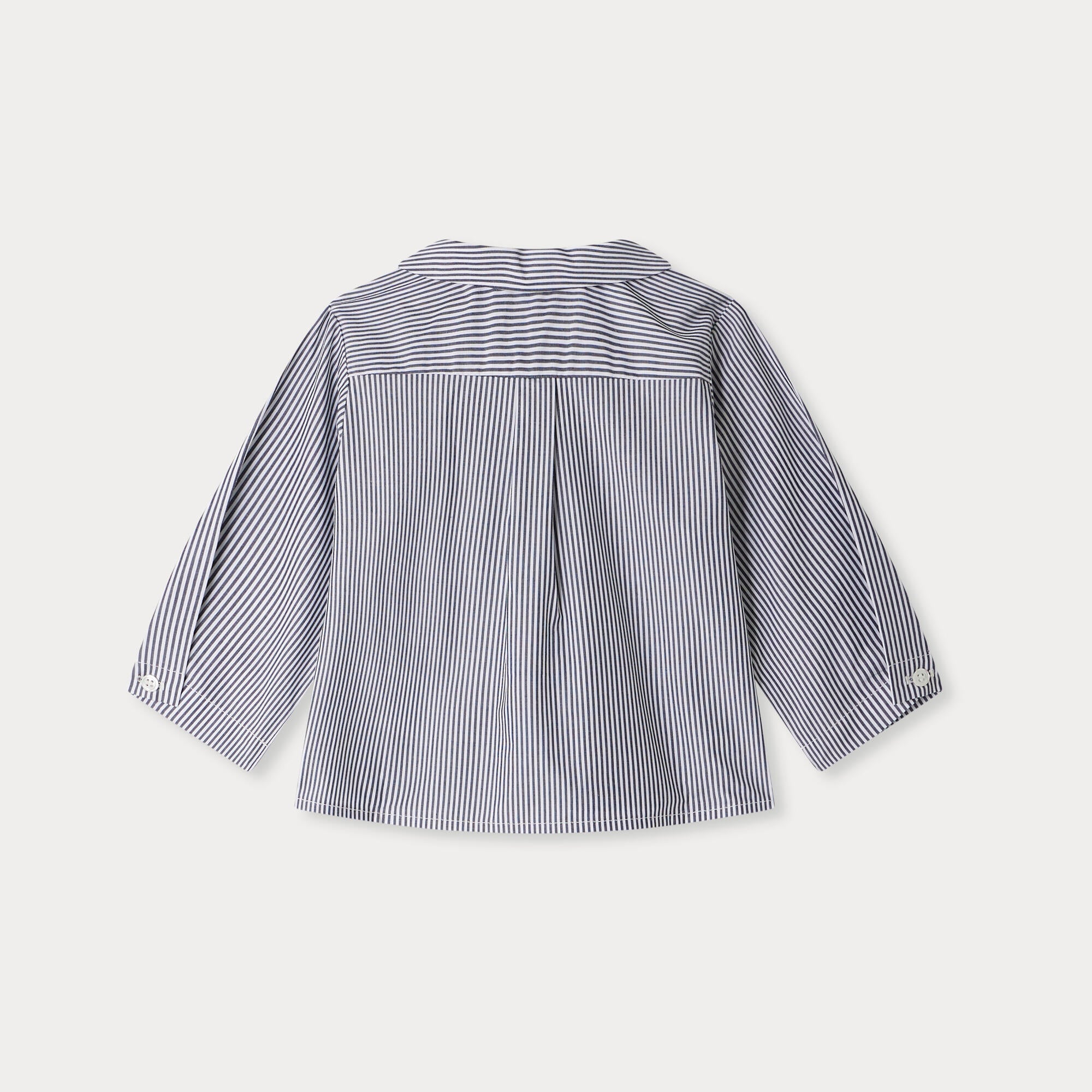 Baby Boys Black Stripes Cotton Shirt