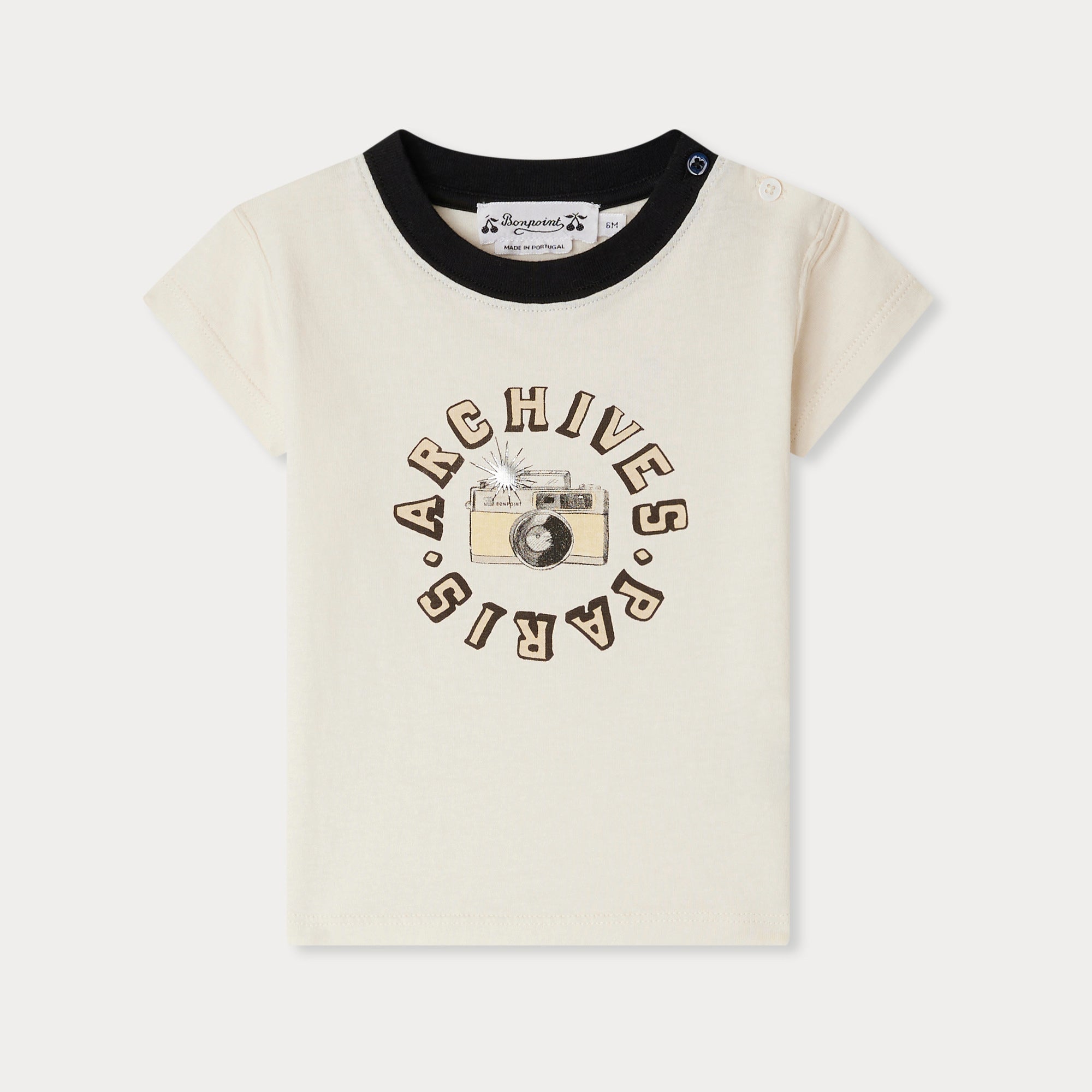 Baby Boys Ivory Logo Cotton T-Shirt