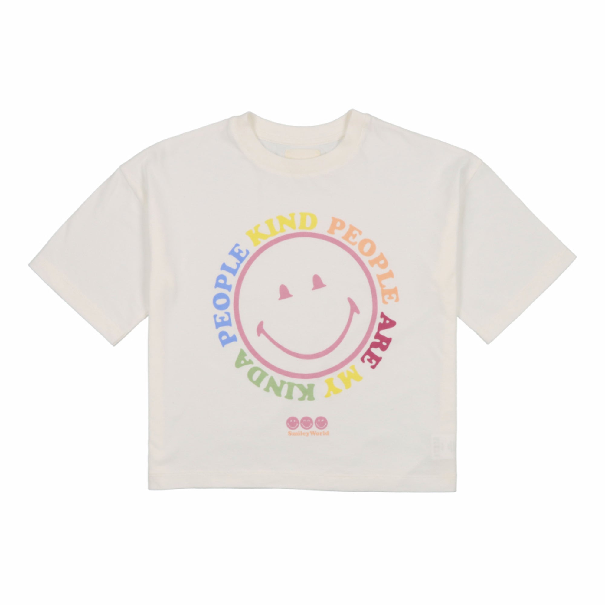 Girls White Printed Cotton T-Shirt