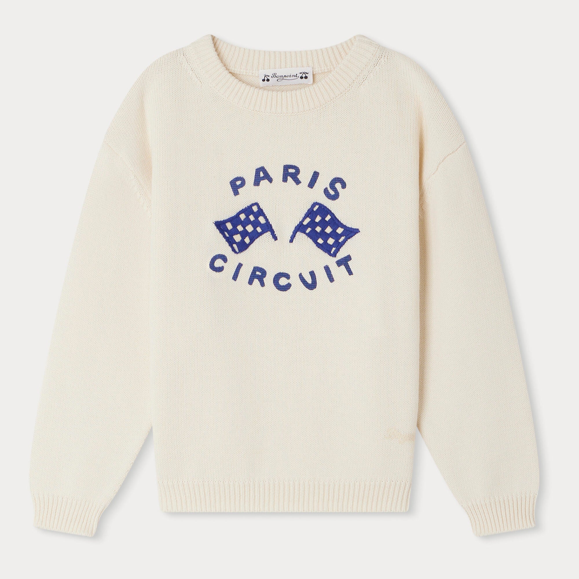Boys & Girls White Embroidered Sweater