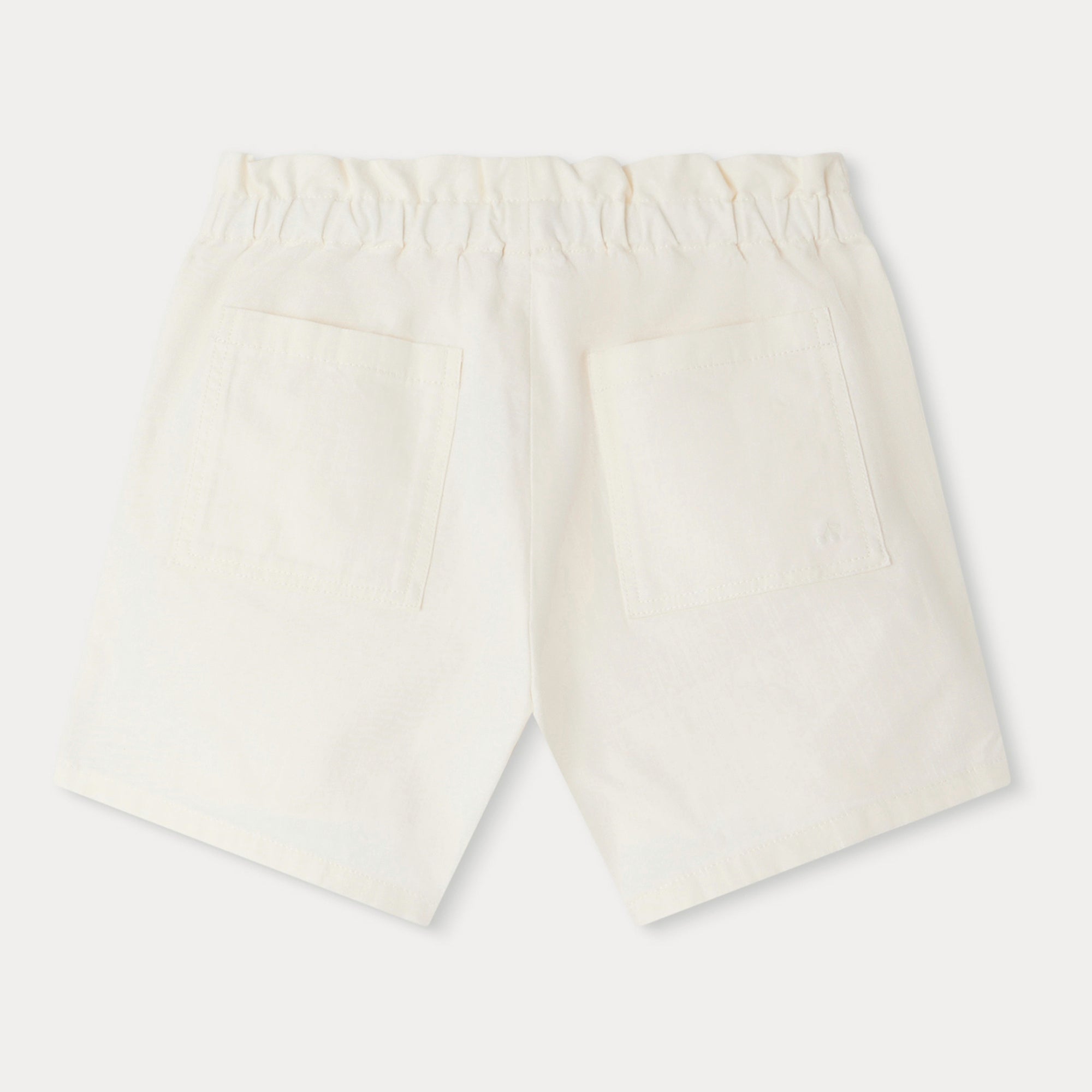 Girls White Cotton Shorts