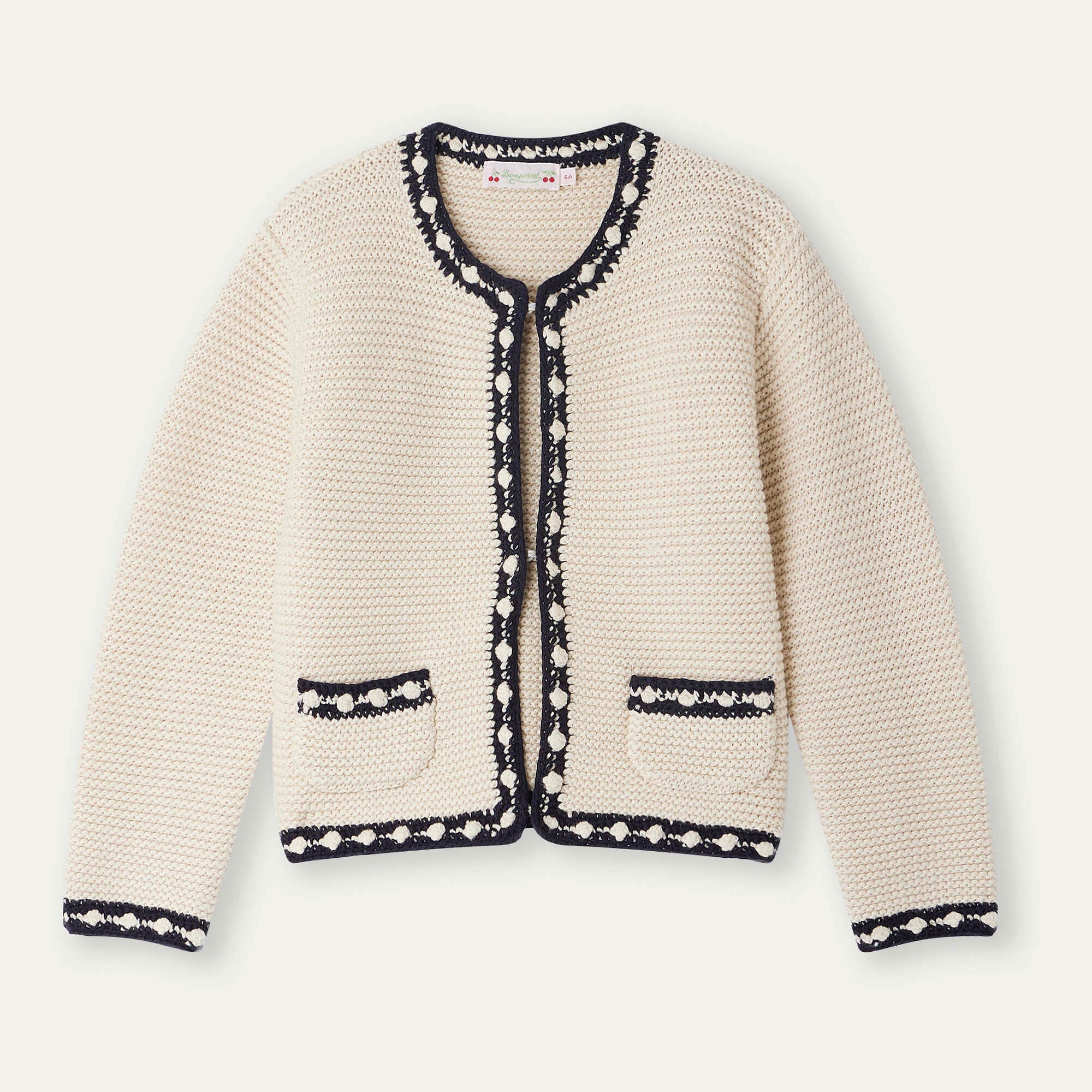 Girls White Wool Cardigan
