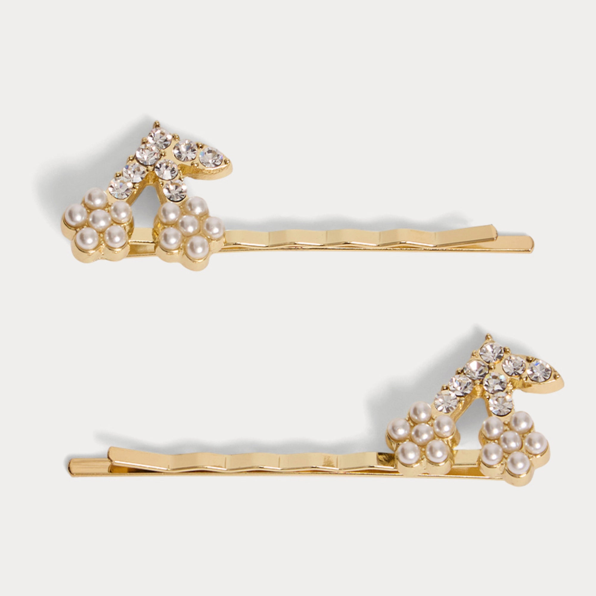 Girls Gold Cherry Hair Clips