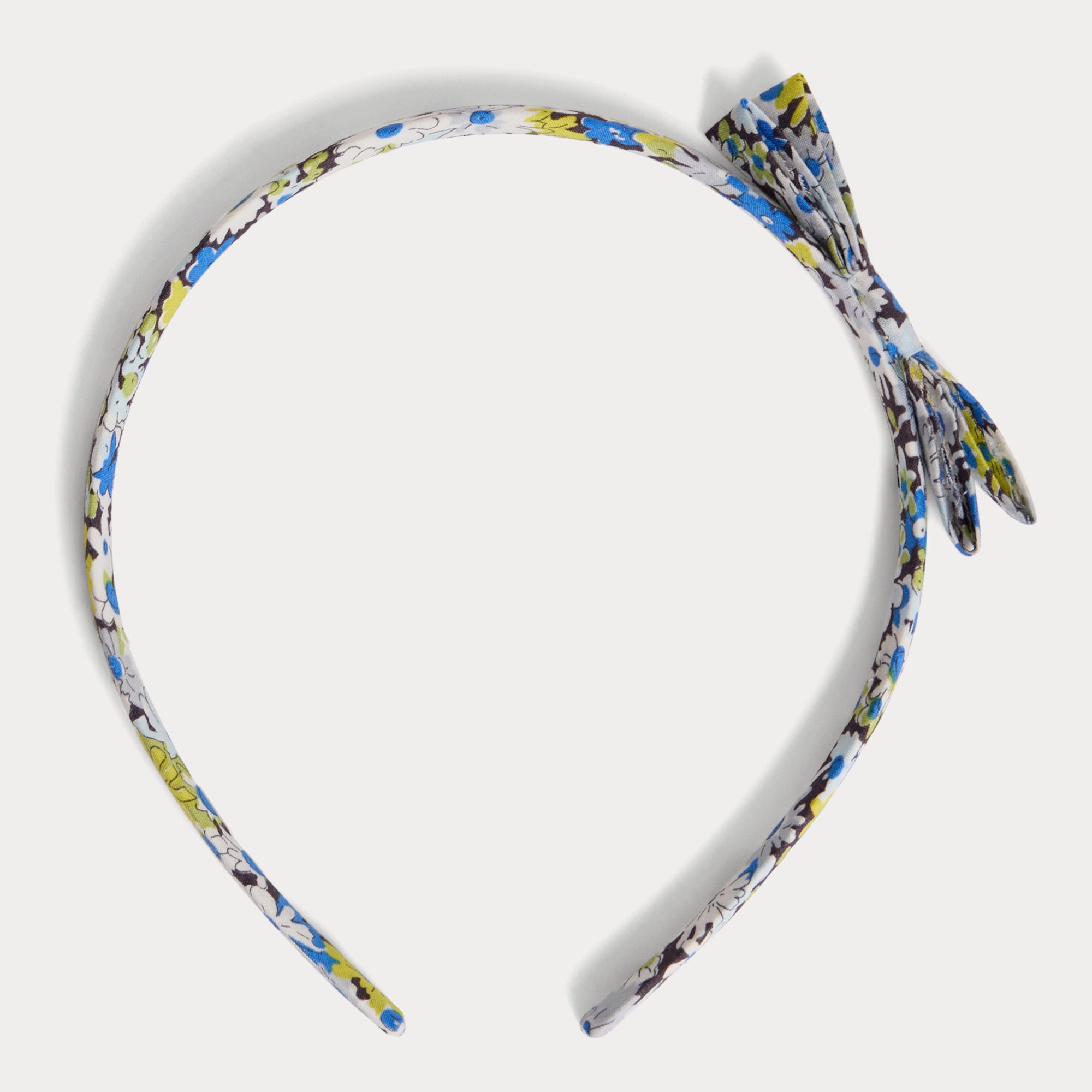 Girls Blue Floral Bow Headband