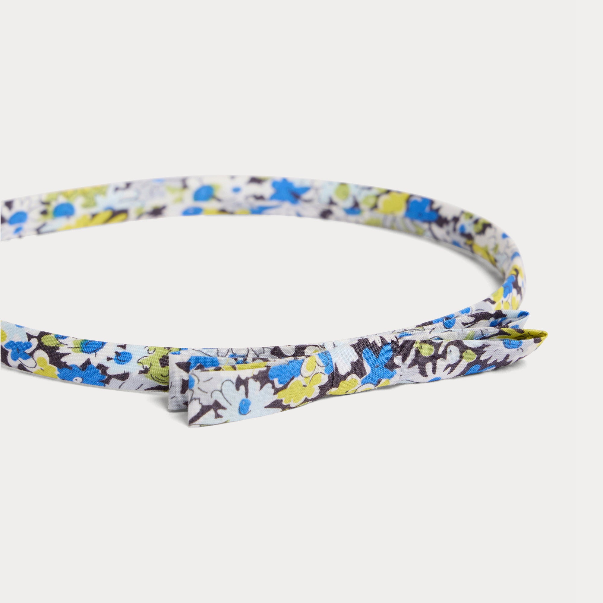 Girls Blue Floral Bow Headband