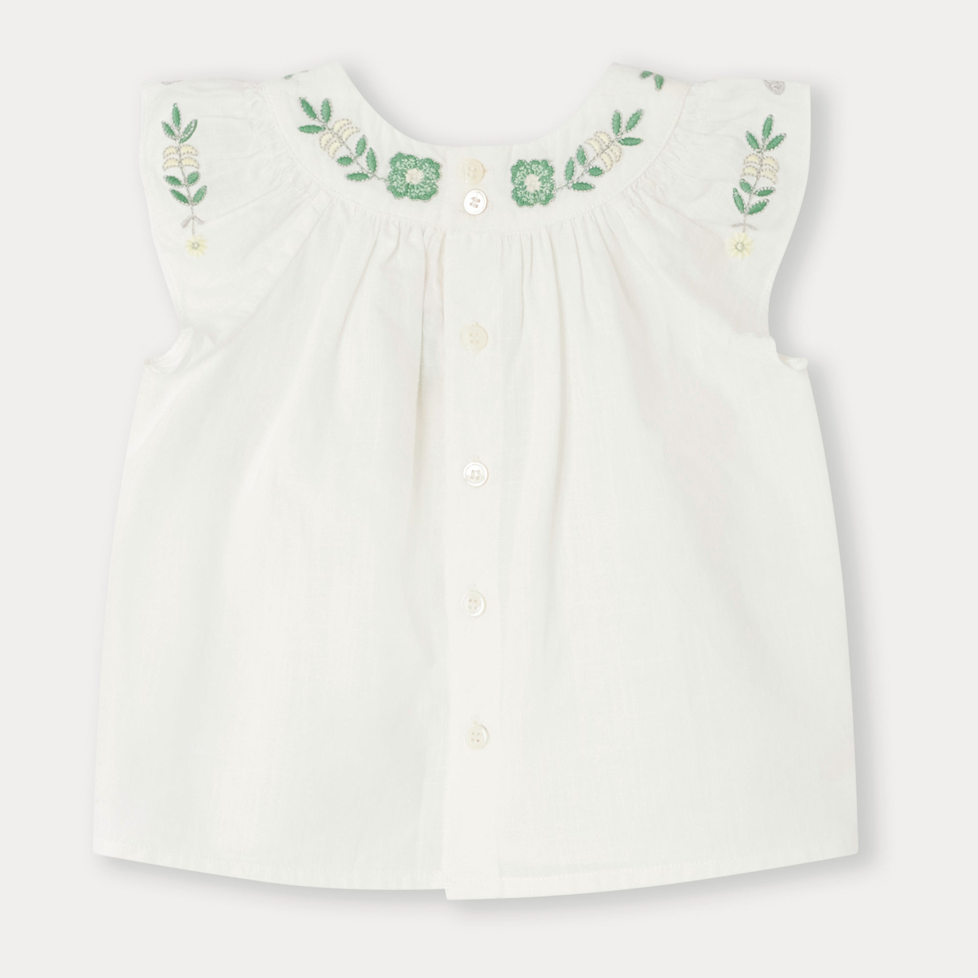 Baby Girls White Embroidered Cotton Top