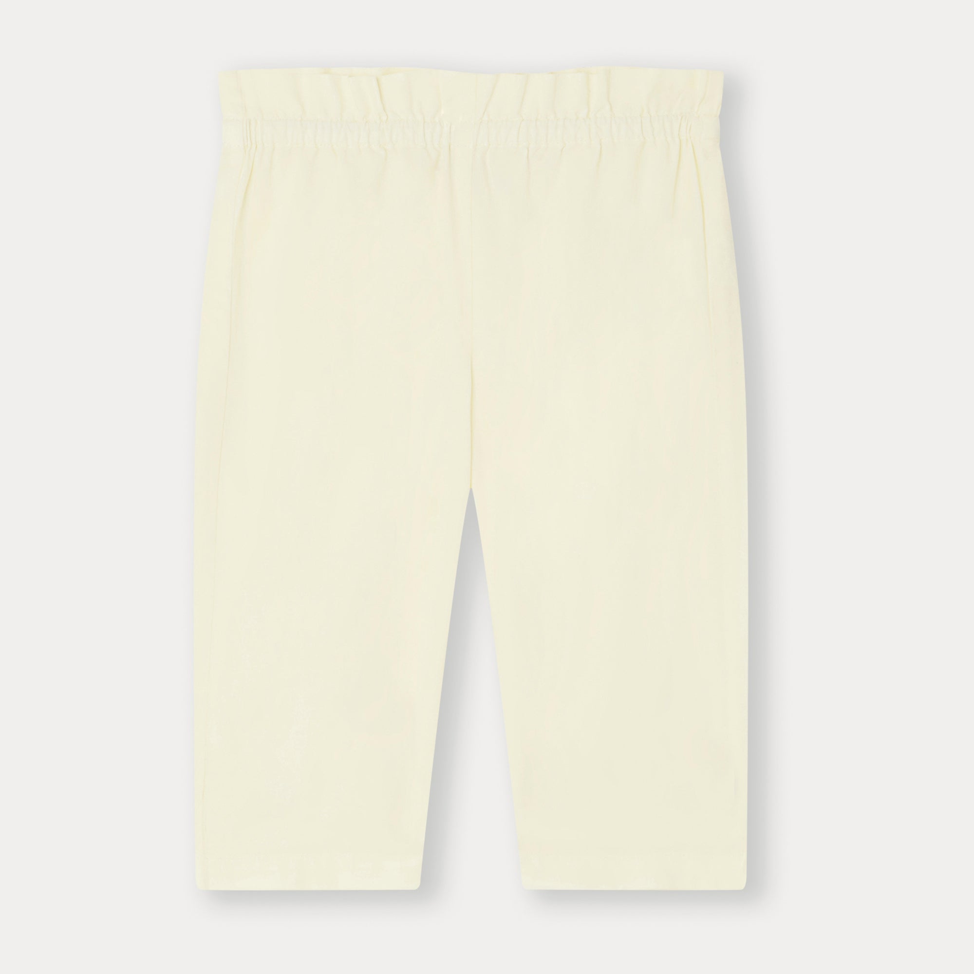 Baby Girls Light Yellow Cotton Trousers