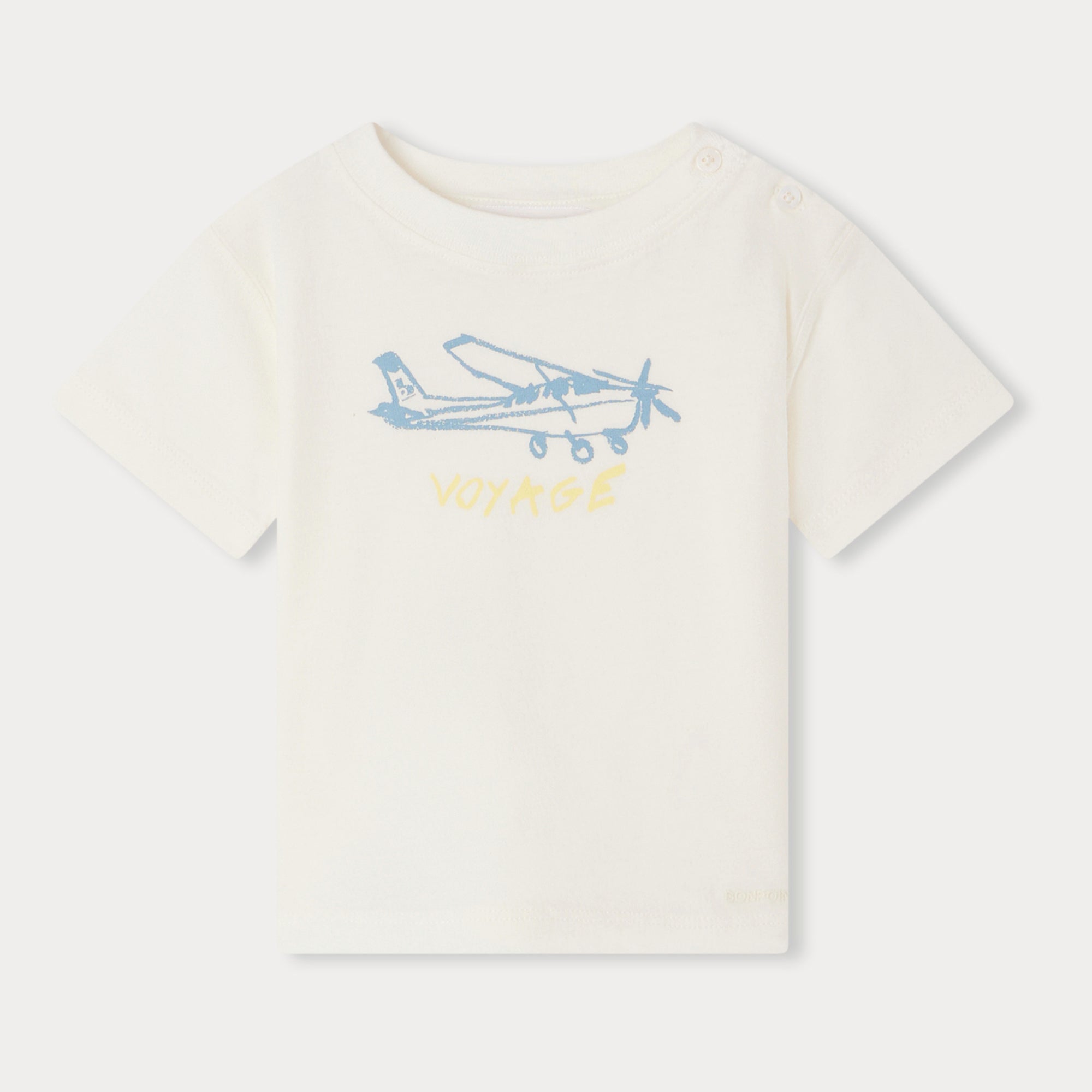 Baby Boys White Cotton T-Shirt