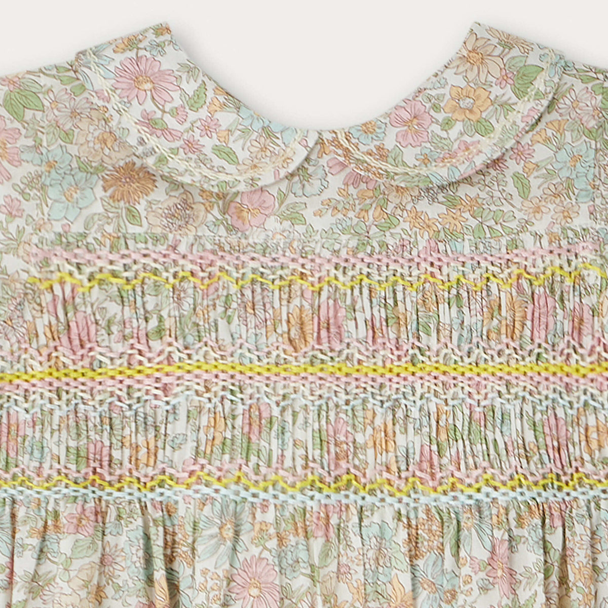 Ensemble robe et bandeau en coton rose à imprimé floral pour bébé fille