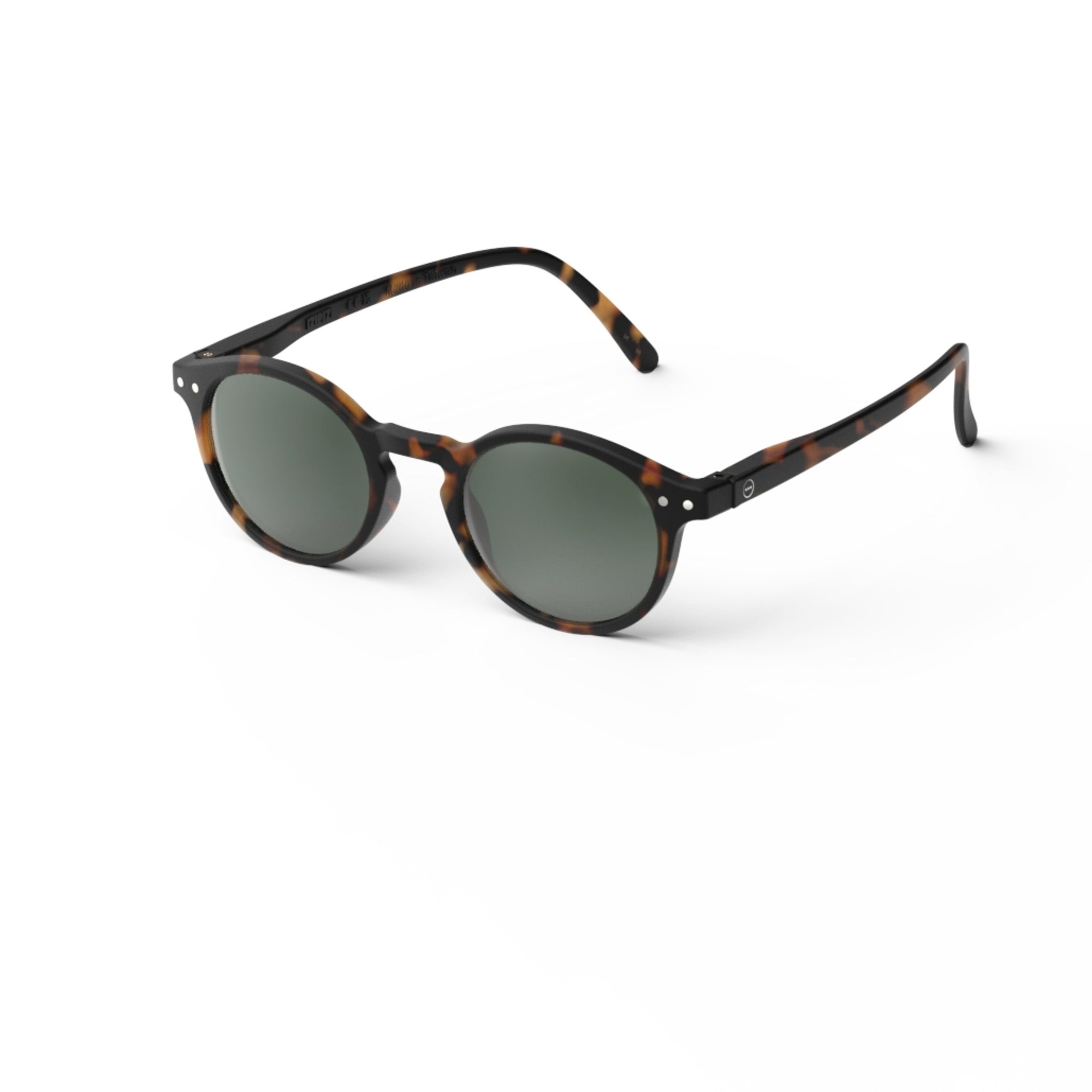 Adult Brown "SUN #H" Sunglasses(Green Lenses)