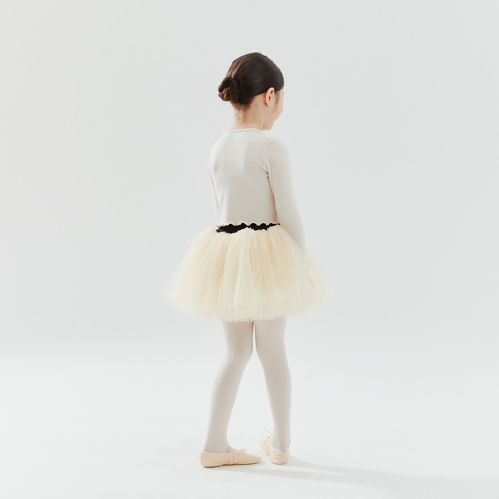 Girls Cream Ballet V-neck T-Shirt