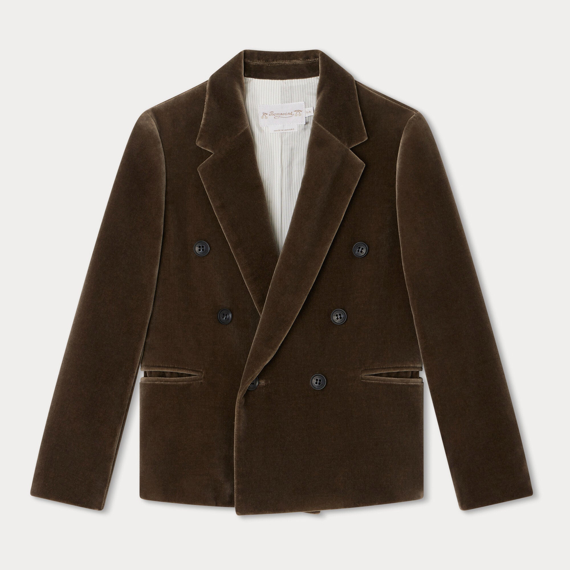 Boys & Girls Taupe Velvet Suit