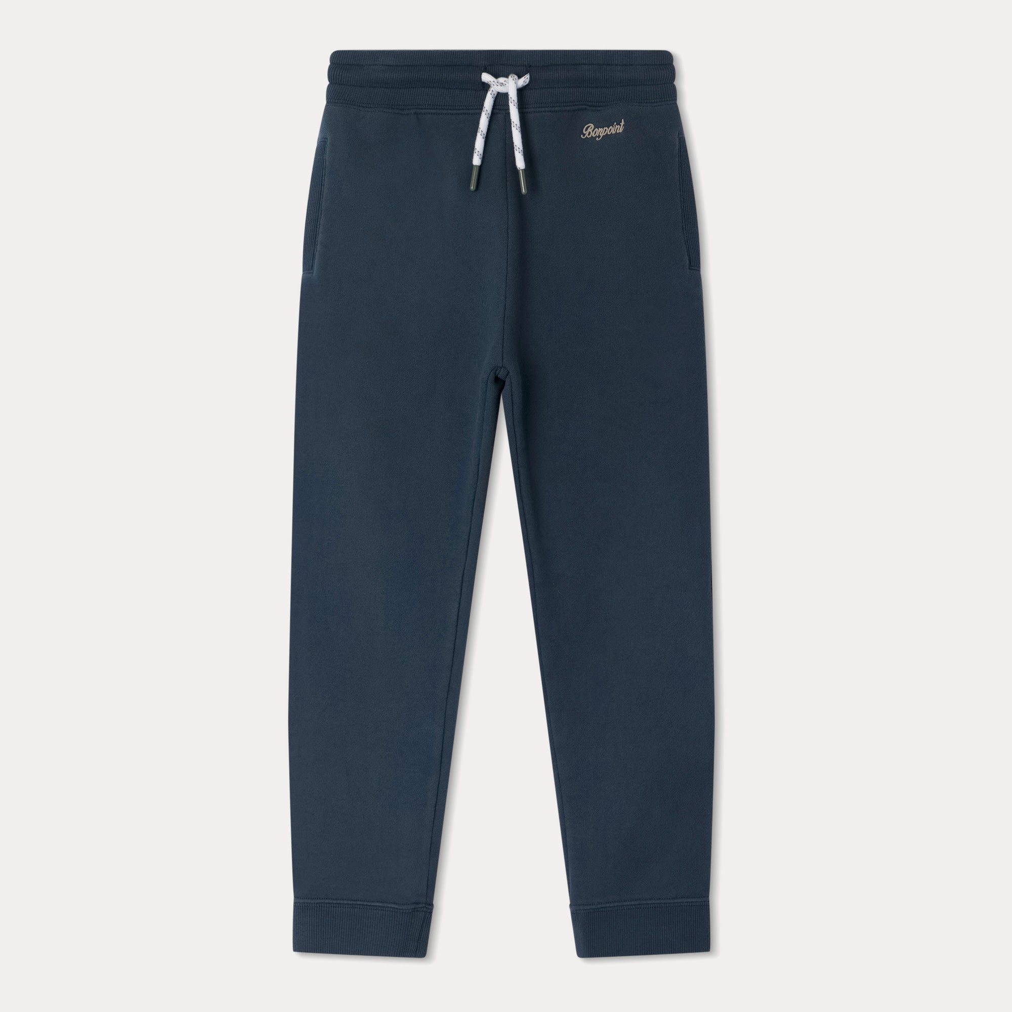 Boys Dark Green Logo Cotton Trousers
