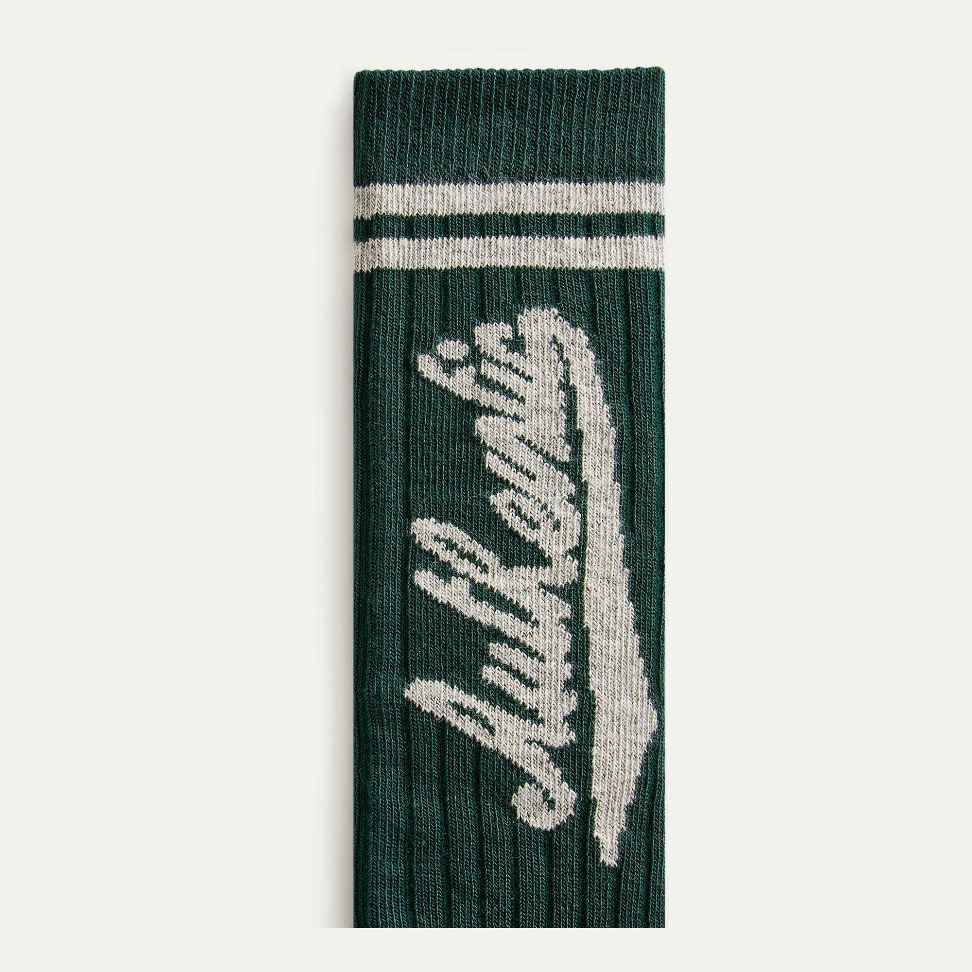 Boys & Girls Dark Green Logo Cotton Socks