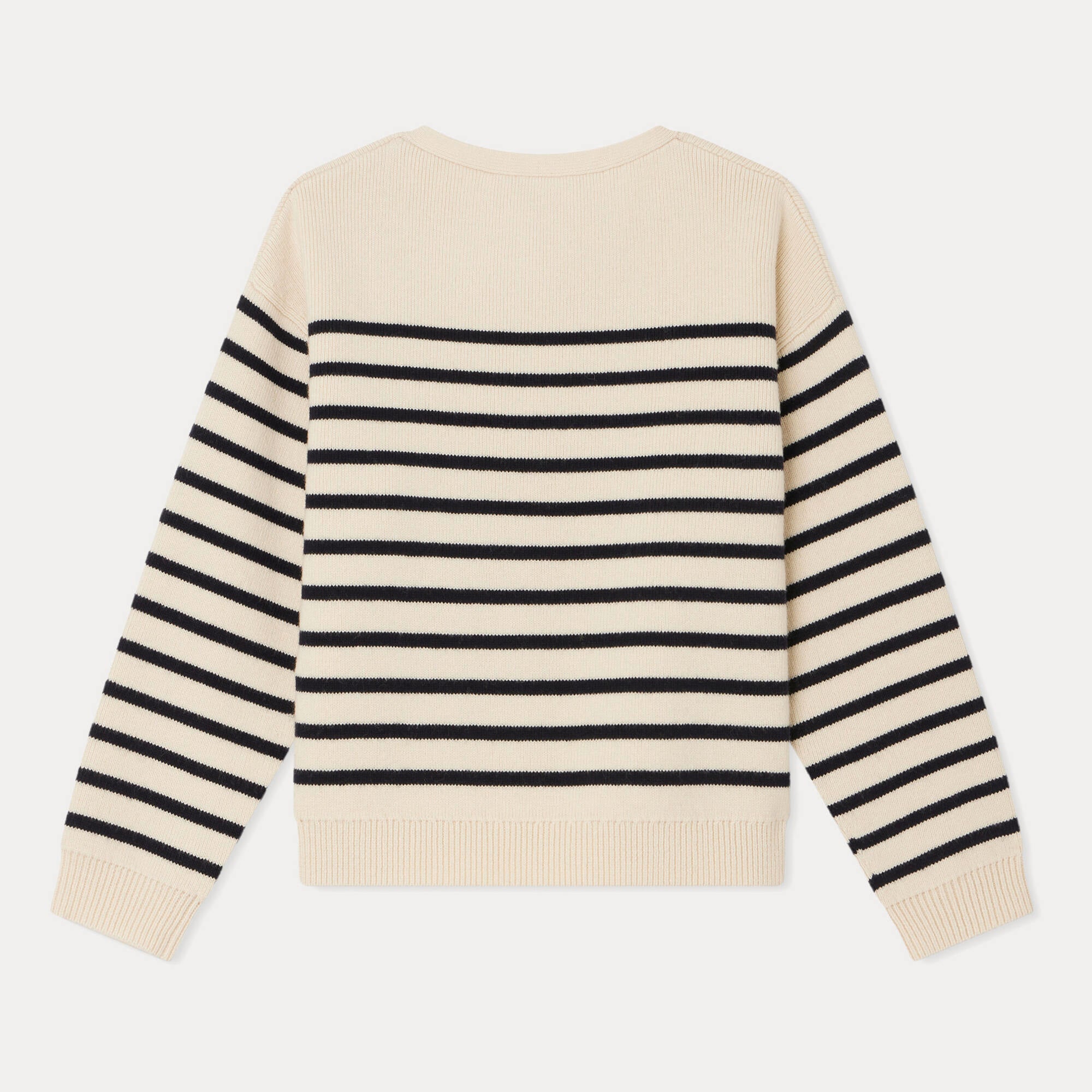 Girls Black Stripes Wool Cardigan