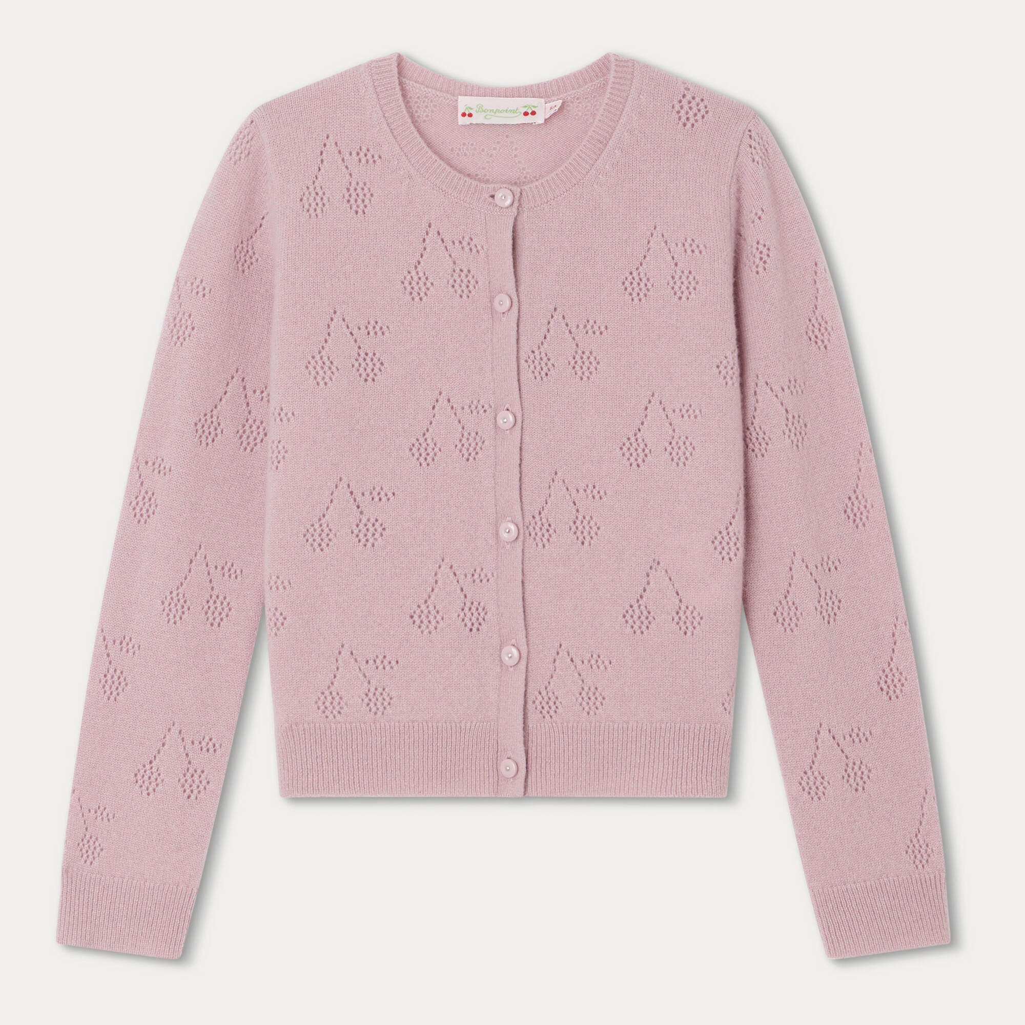 Girls Purple Logo Cashmere Cardigan