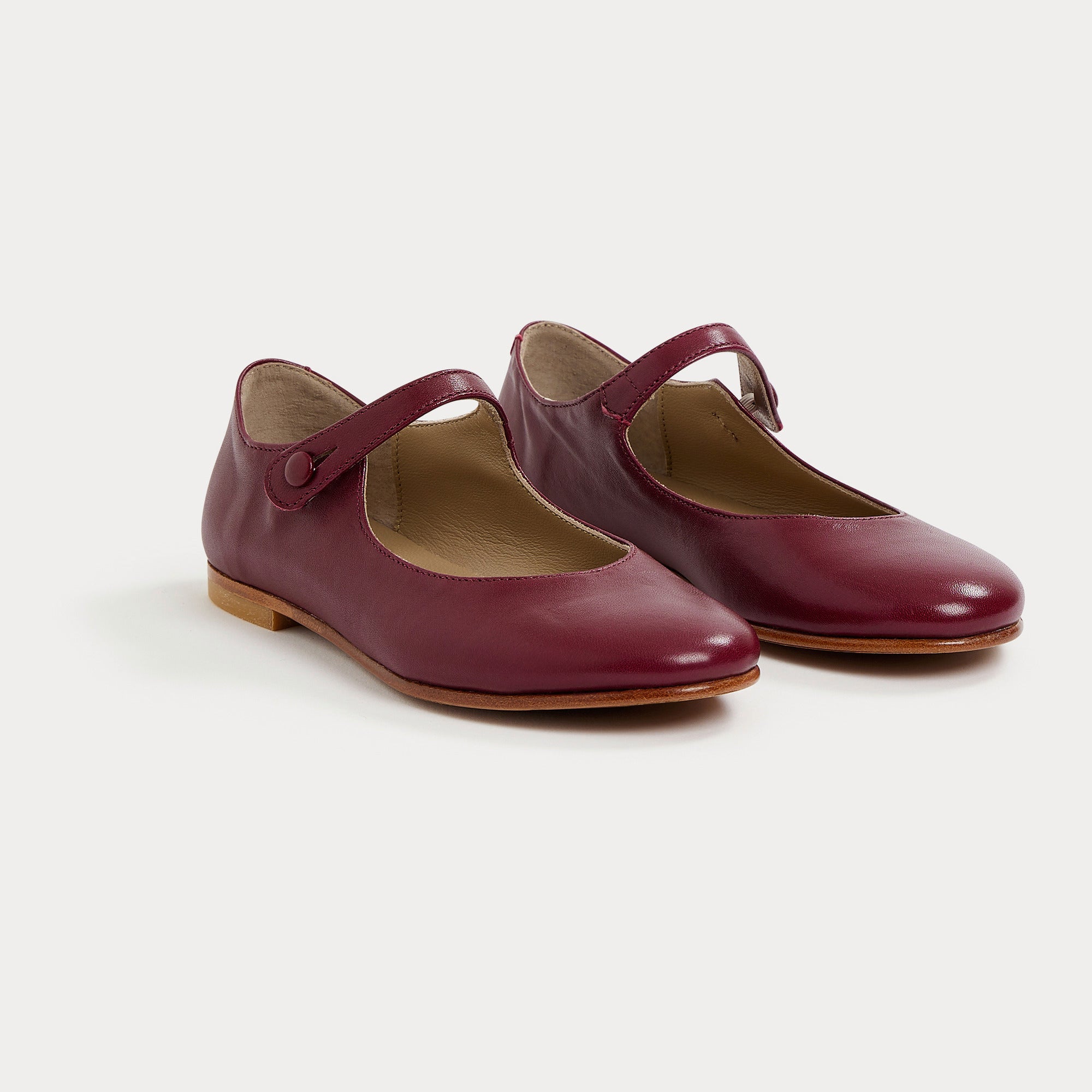Girls Wine Red Flat Shoes