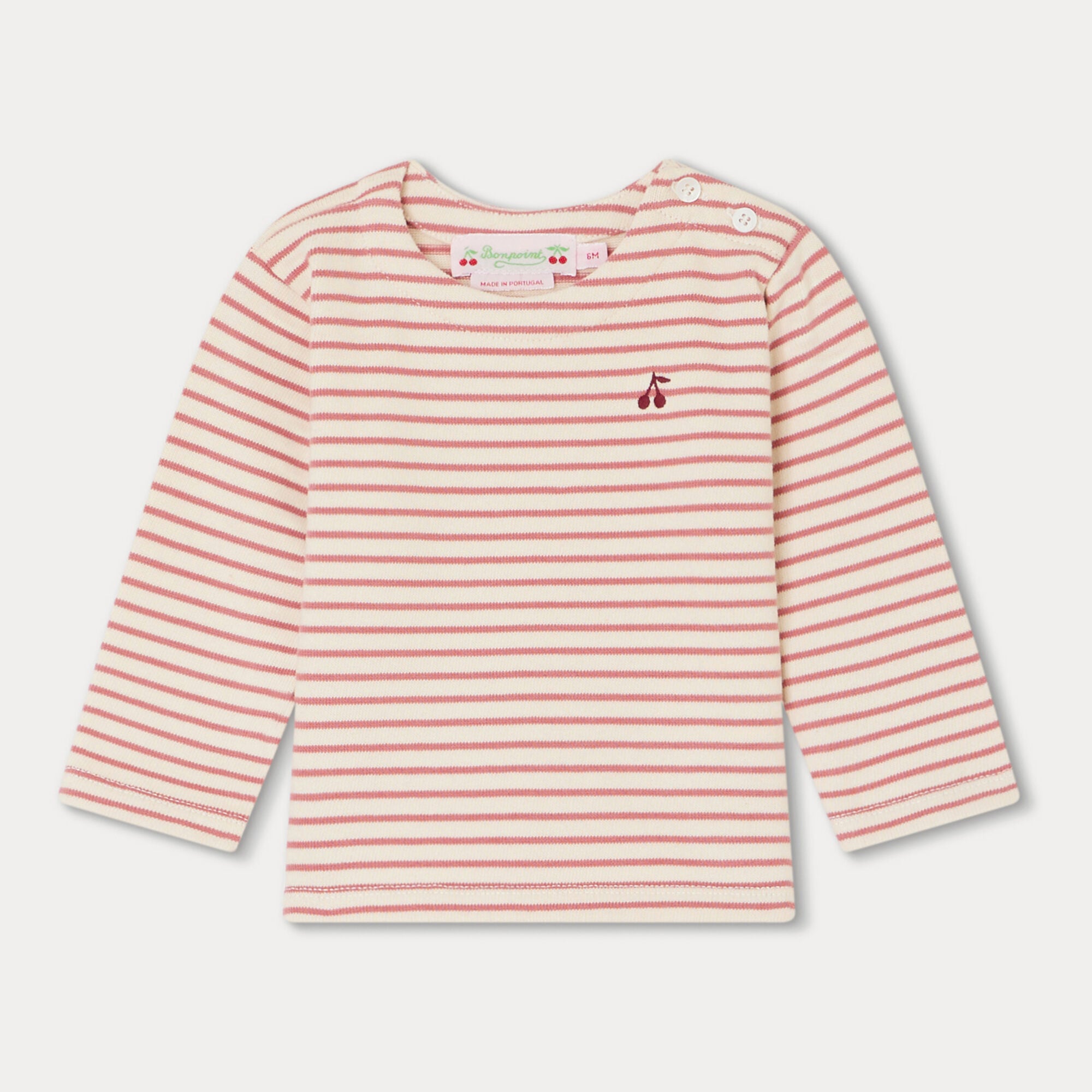 Baby Girls Pink Stripes Cotton T-Shirt