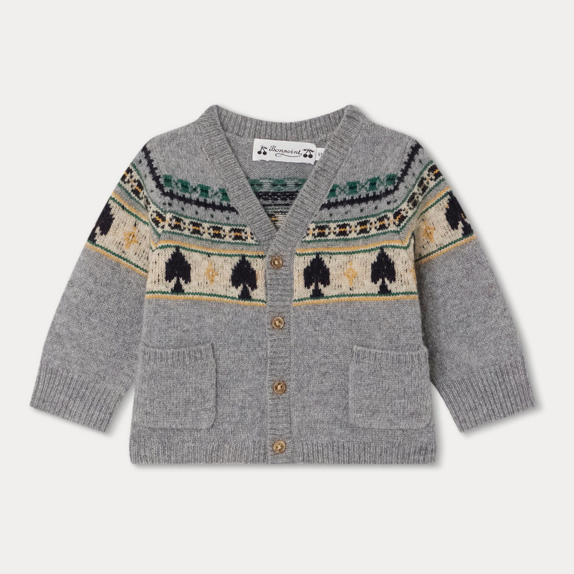 Baby Boys Grey Wool Cardigan