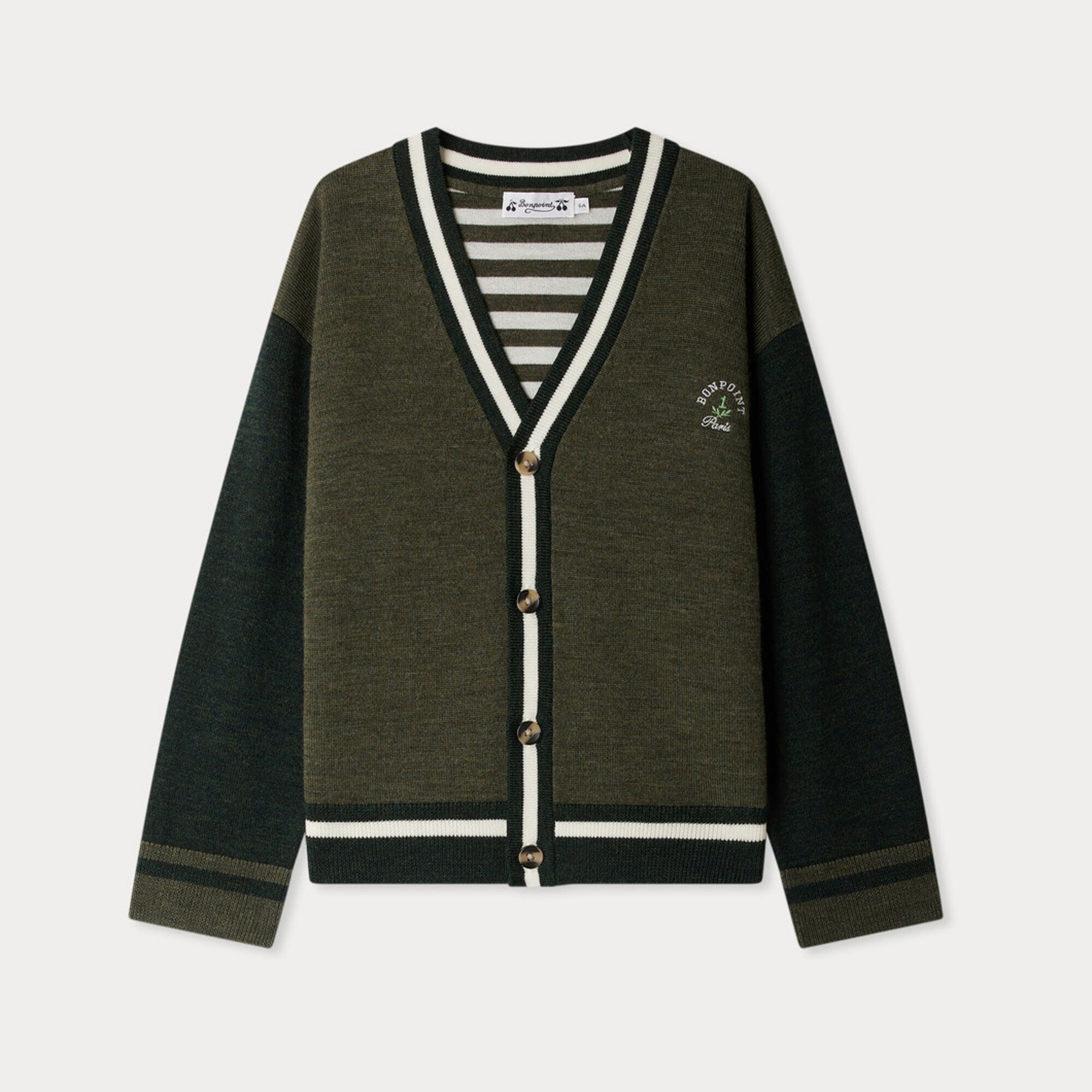 Boys Dark Green Wool Cardigan