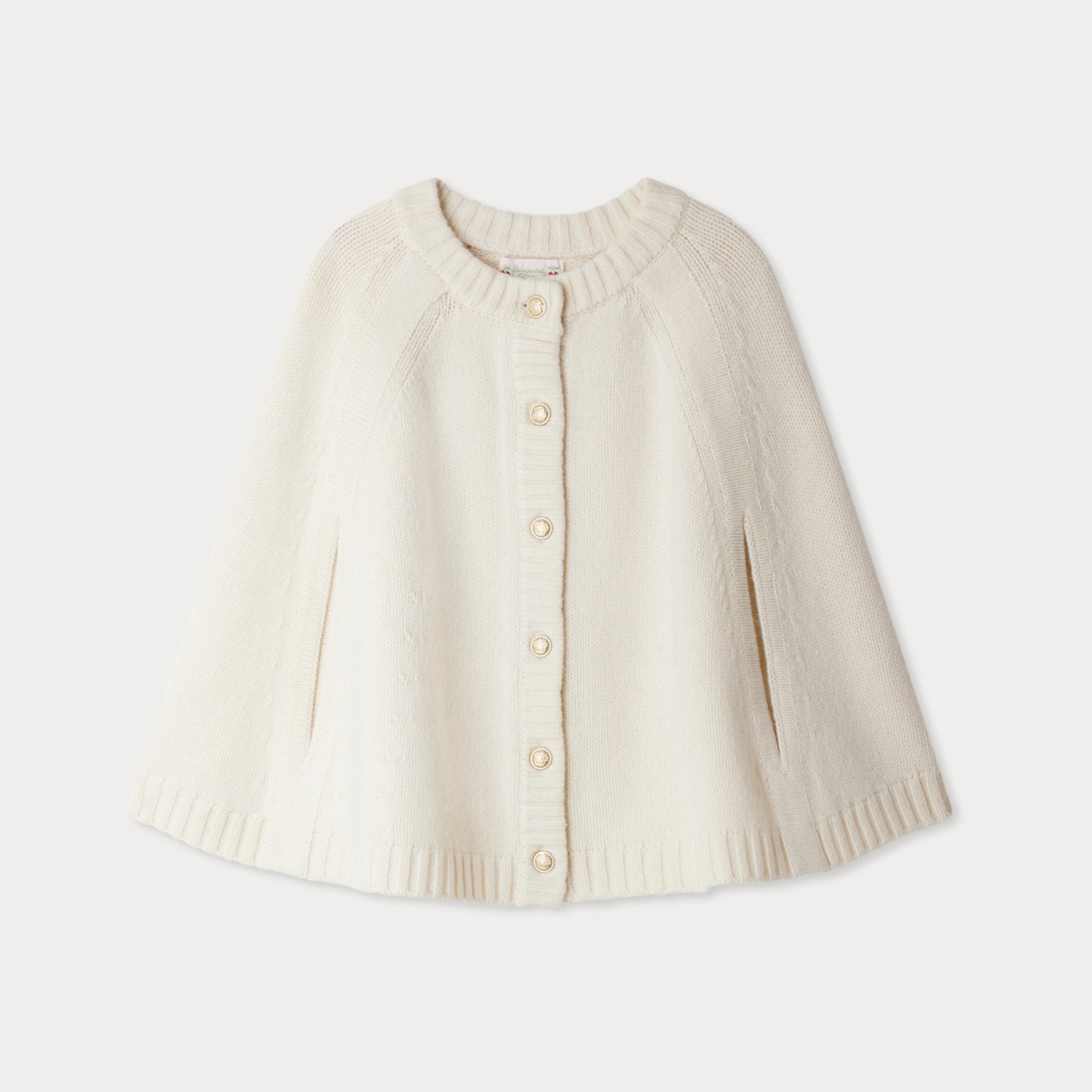 Girls White Wool Cape