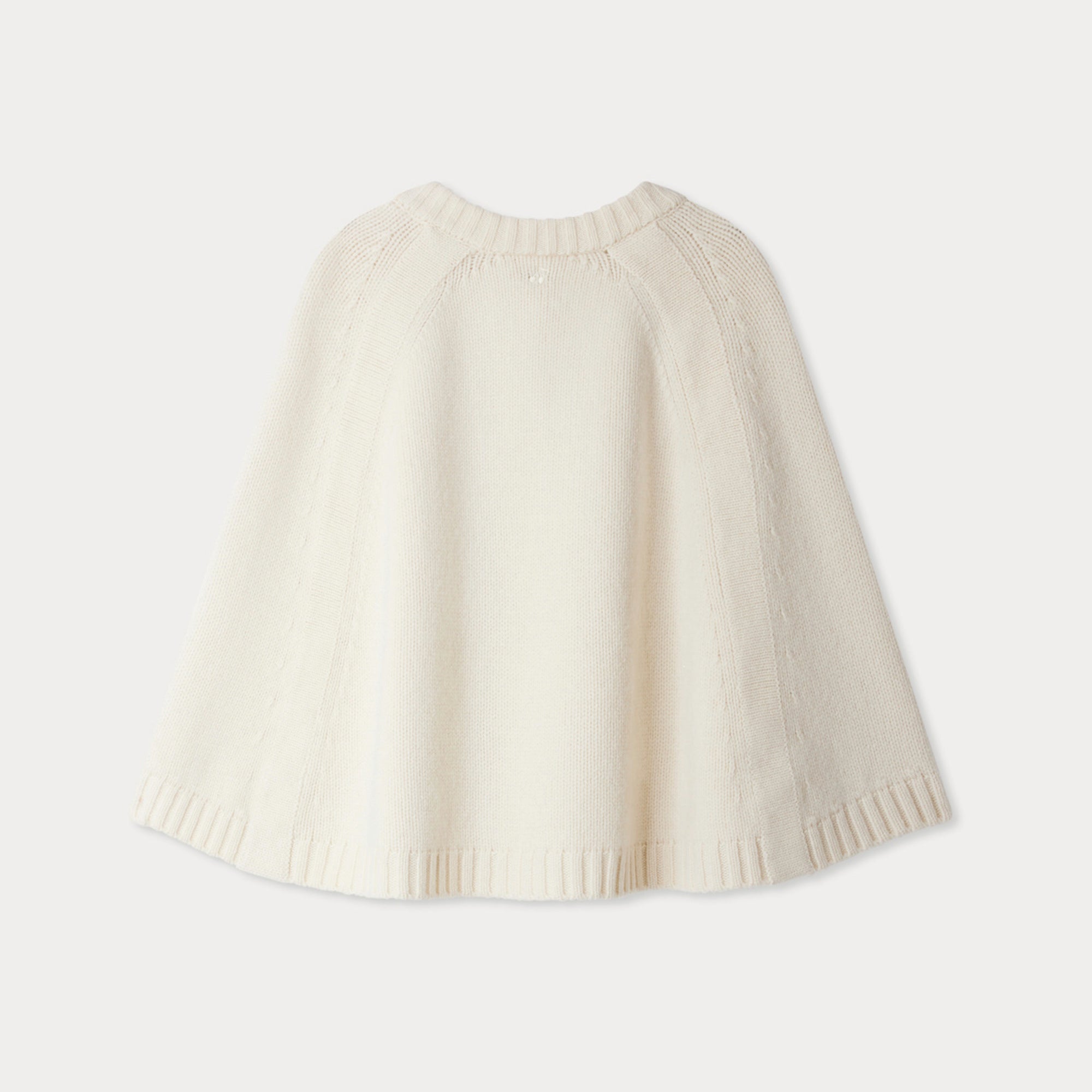Girls White Wool Cape