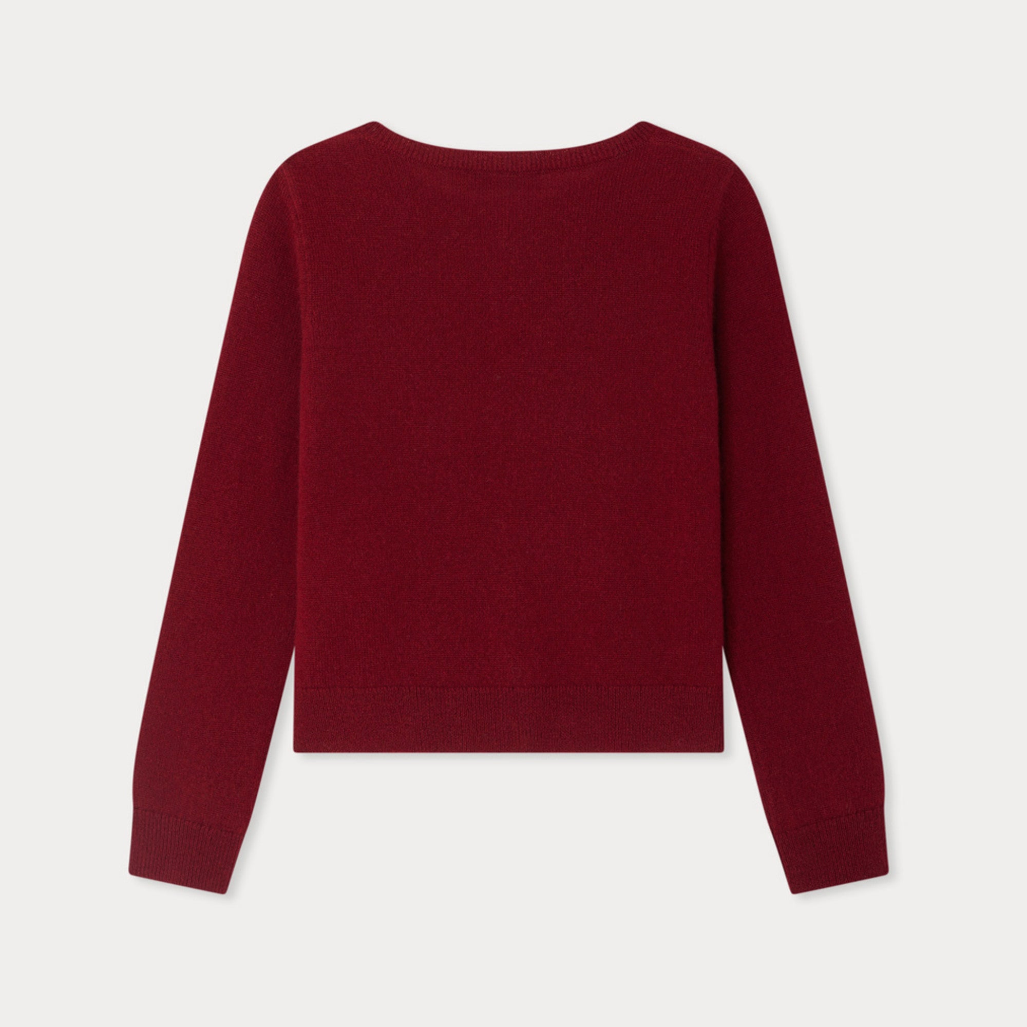Girls Dark Red Bow Cashmere Cardigan