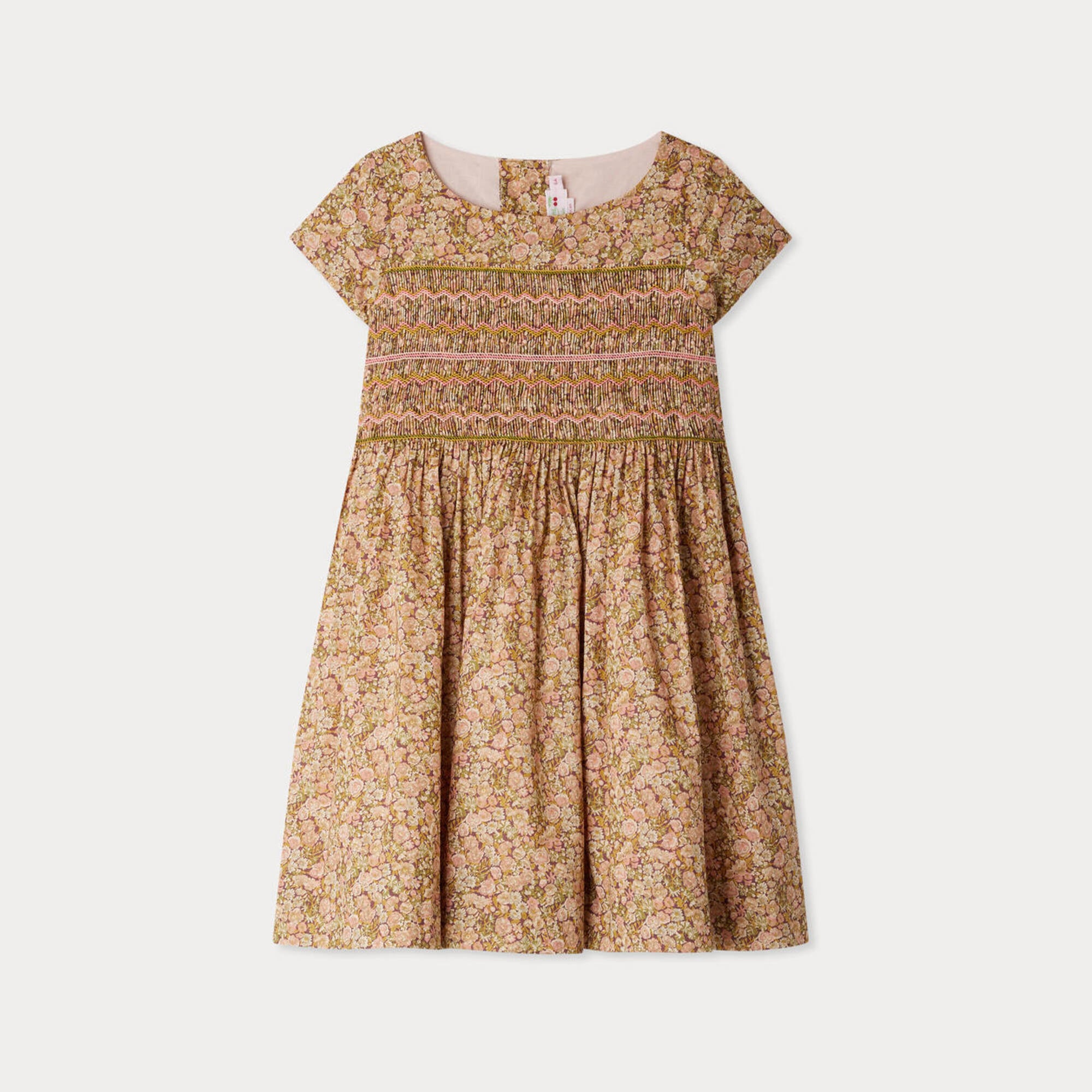 Girls Pink Floral Cotton Dress